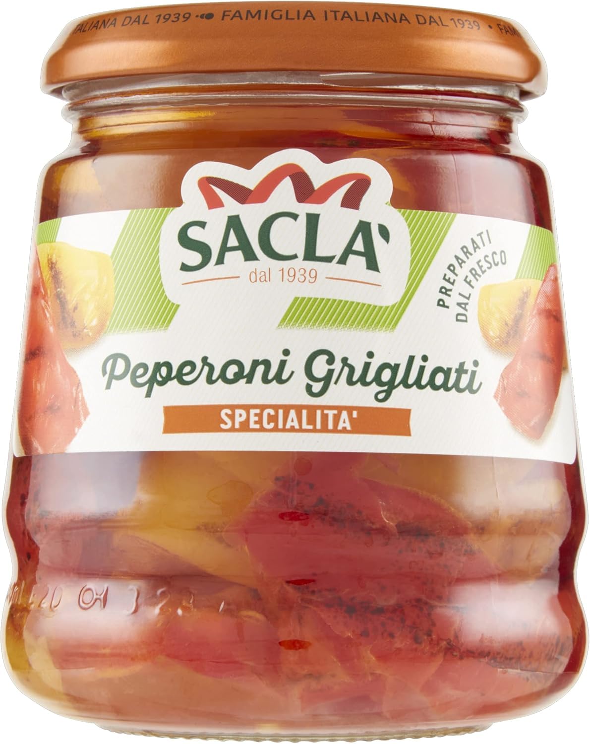 Italian Gourmet Peperoni Grigliati antipasto Gemüse Beilage, 12 x 290g | Verdure arrostite per panini e piatti freddi; mediterran gewürzt, sofort, Gesamtnettogewicht 3,48 kg + Kostenlos Polpa 400g