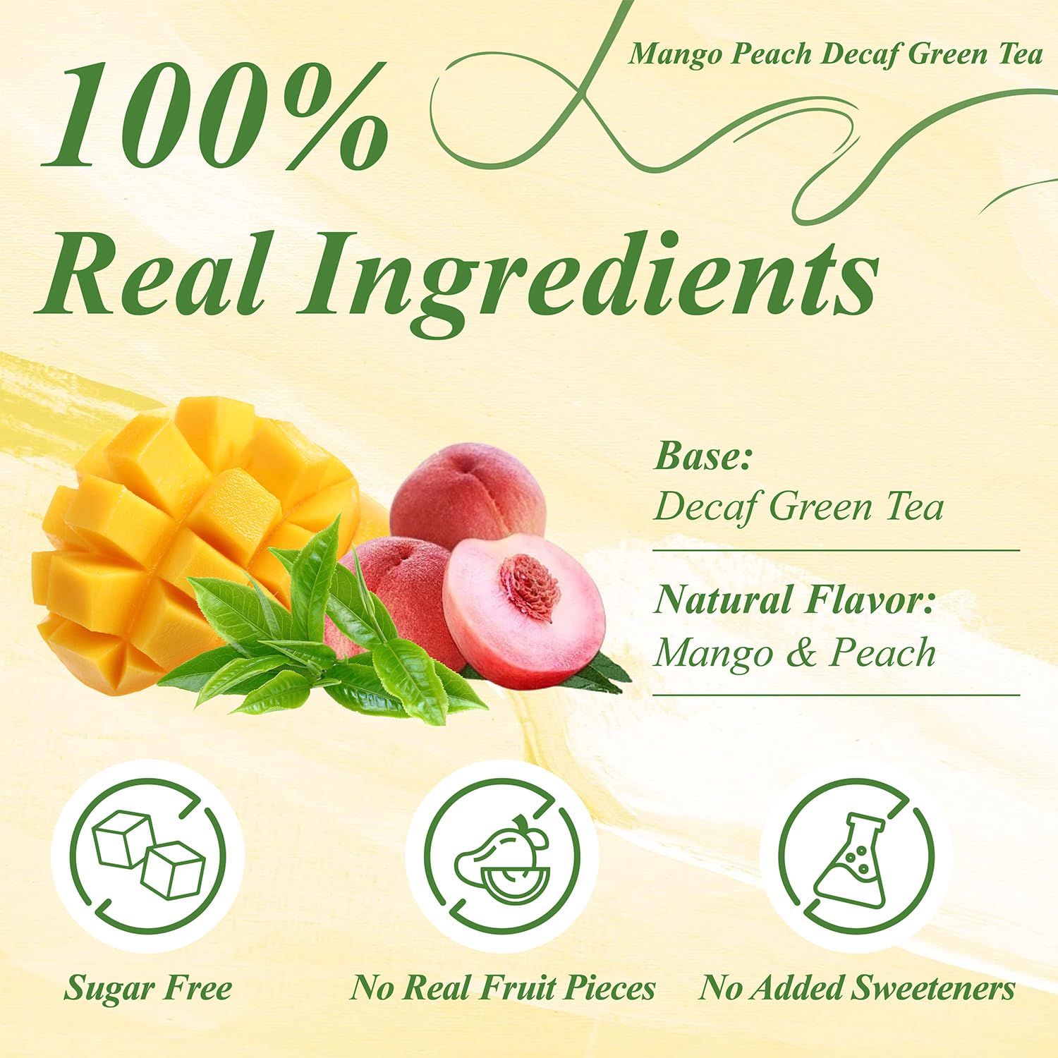  Mango Peach Decaf Green Tea Bags  50 Count, CO₂  Decaffeinated thumbnail