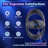 Vista 5 de LUZINE - Anillo vibrador para el pene de silicona recargable con 10 vibraciones intensas, vibrador triangular para hombre para una mayor erección