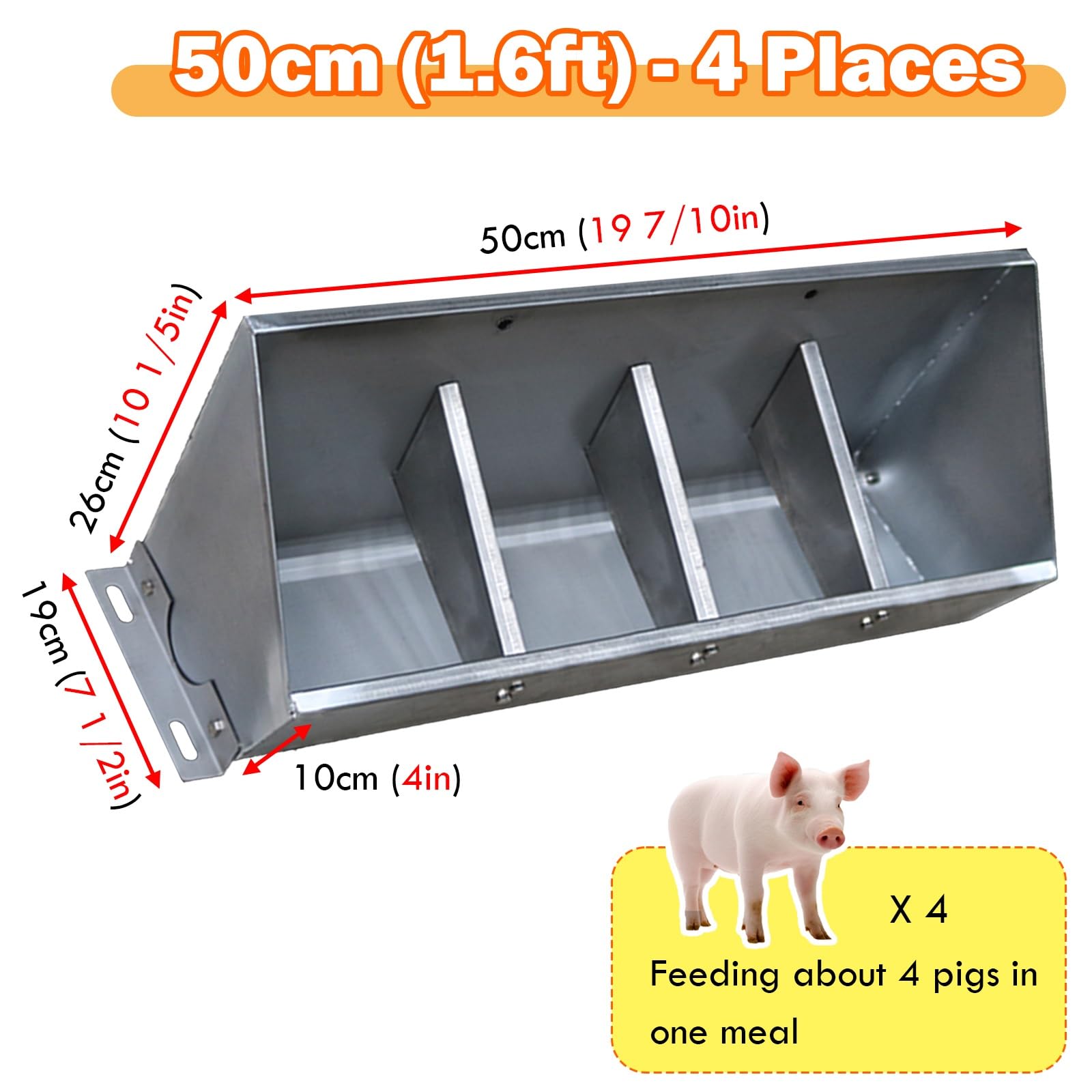 Comedero de acero inoxidable resistente para cerdos, cuencos impermeables para uso en interiores y exteriores, ideal para ganado, cabras y caballos