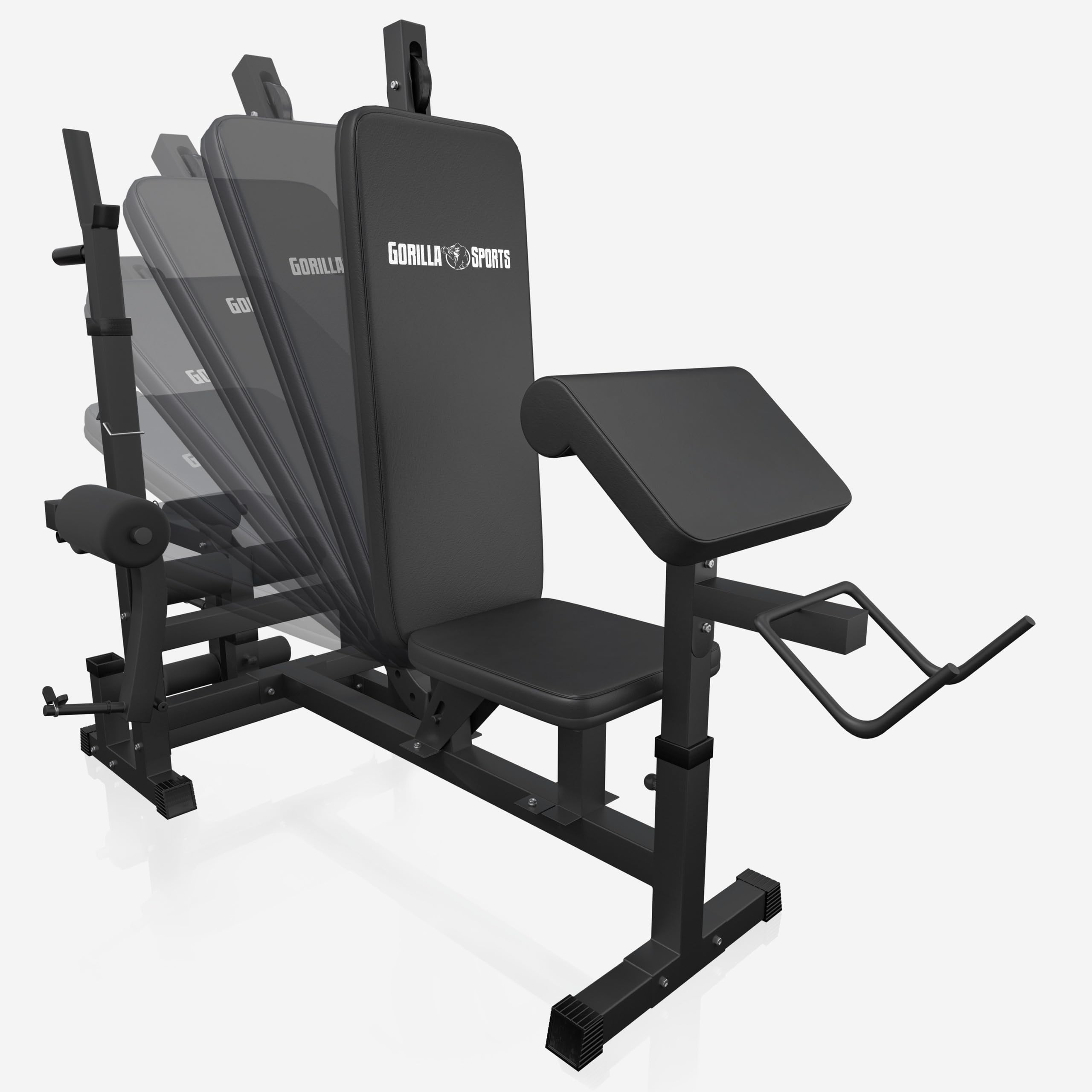 Banco de pesas Gorilla Sports – Banco de musculación para tracciones por cable, butterfly, press, curl de piernas, dips