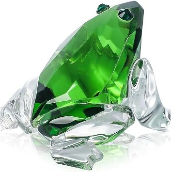 Crystal Frog Glass Art Statue Crystal Frog Decoration Series Glass Home Desktop Simulation Animal Decoration Gift for Mom
