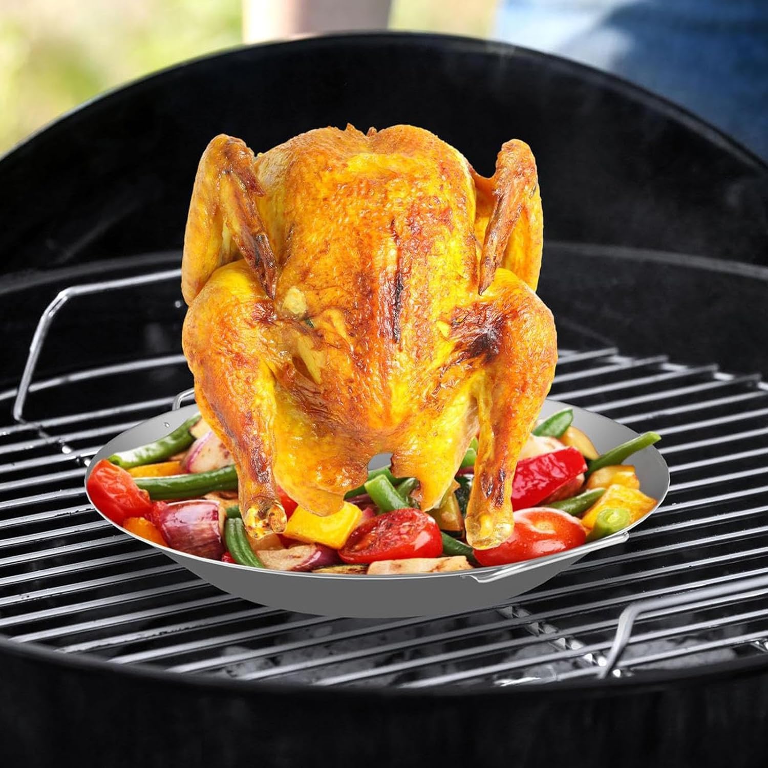 Pionowa patelnia do pieczenia kurczaka - Stojak do pieczenia kurczaka ze stali nierdzewnej, Puszka do grillowania Puszka do kurczaka, Pionowy stojak do pieczenia kurczaka, Można myć w zmywarce Garnek