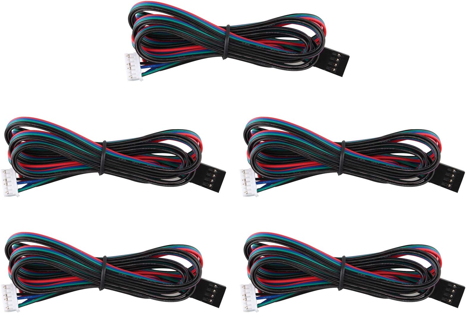 5Pcs 1M Bipolar Stepper Motor Cable 4pin Nema17 Stepper Motor Cable Connection Cable Lead Wire Band 4pin Cable 42 Motor for 3D Printer CNC Machines