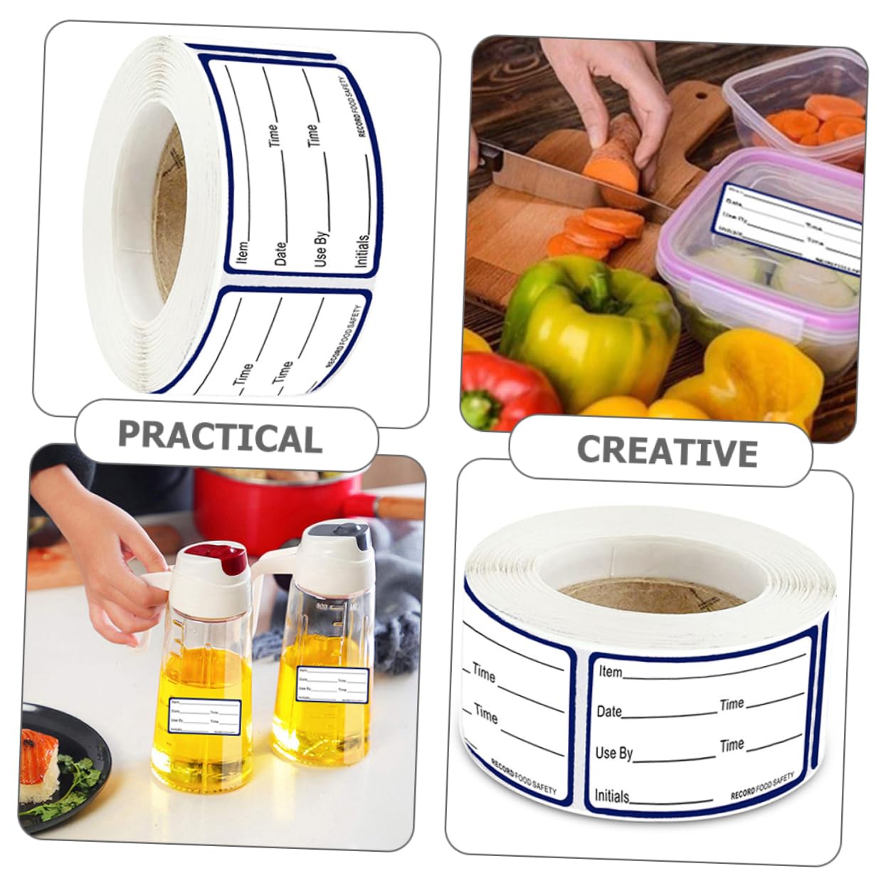 SEWACC 2 Rolls Kitchen Writable Food Date Sticker Food Storage Label Fridge Sticker for Restaurant