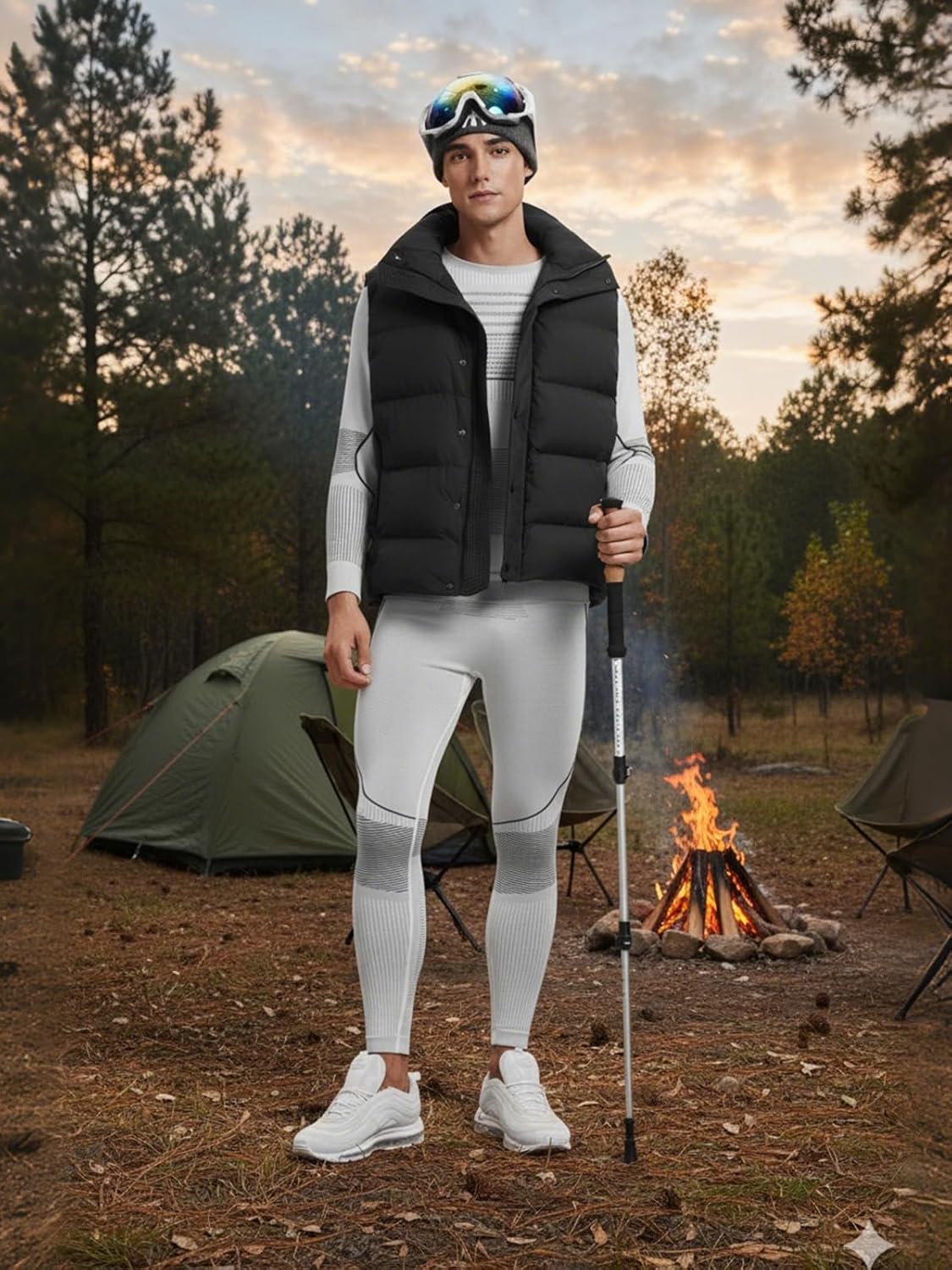 Men's 2 Piece Merino Wool Blend Base Layer Thermal Set for Skiing Cold Weather Quick-Dry Moisture Wicking Breathable - Image 5