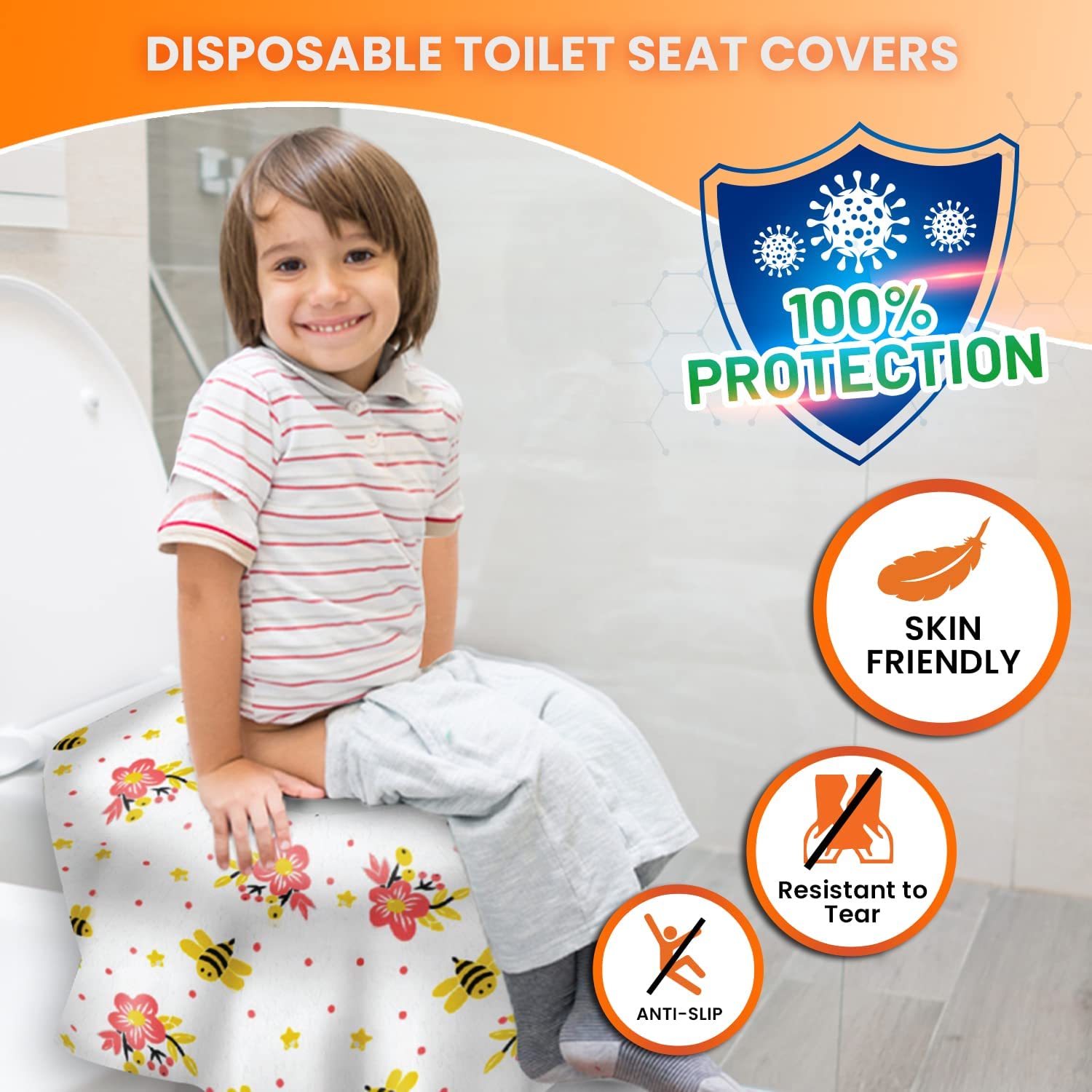 Fundas desechables para asiento de inodoro extra grandes para niños pequeños, fundas para asiento de inodoro para entrenamiento de orinal, envueltas individualmente, portátiles, impermeables,