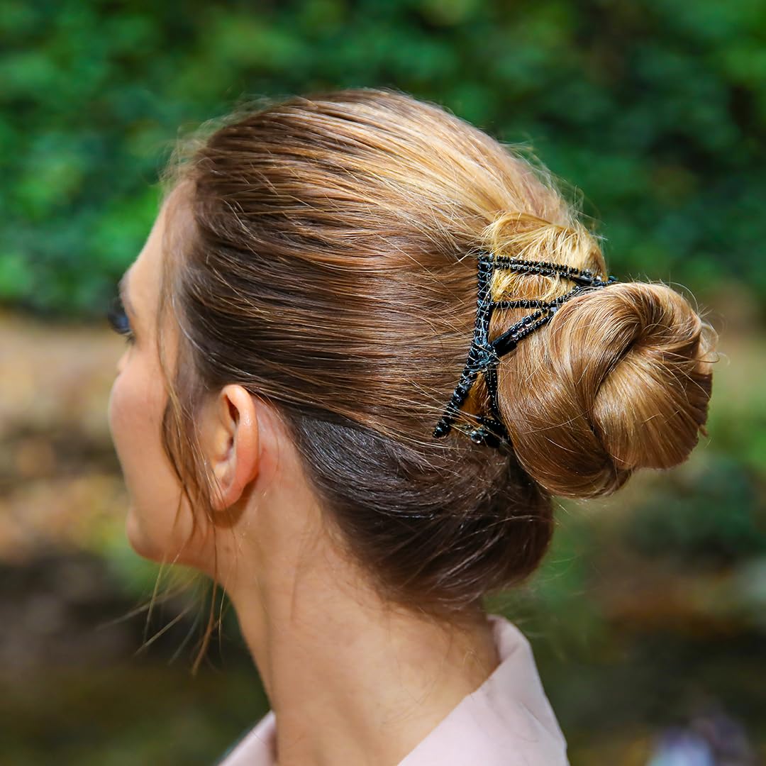 HairZing Przytulacz do włosów dla cienkich, cienkich, krótkich i prostych włosów, łatwy wygodny styl, dodaje objętości bez ucisku, podwójny grzebień z gumką do upięcia, kucyka, francuskiego skrętu,