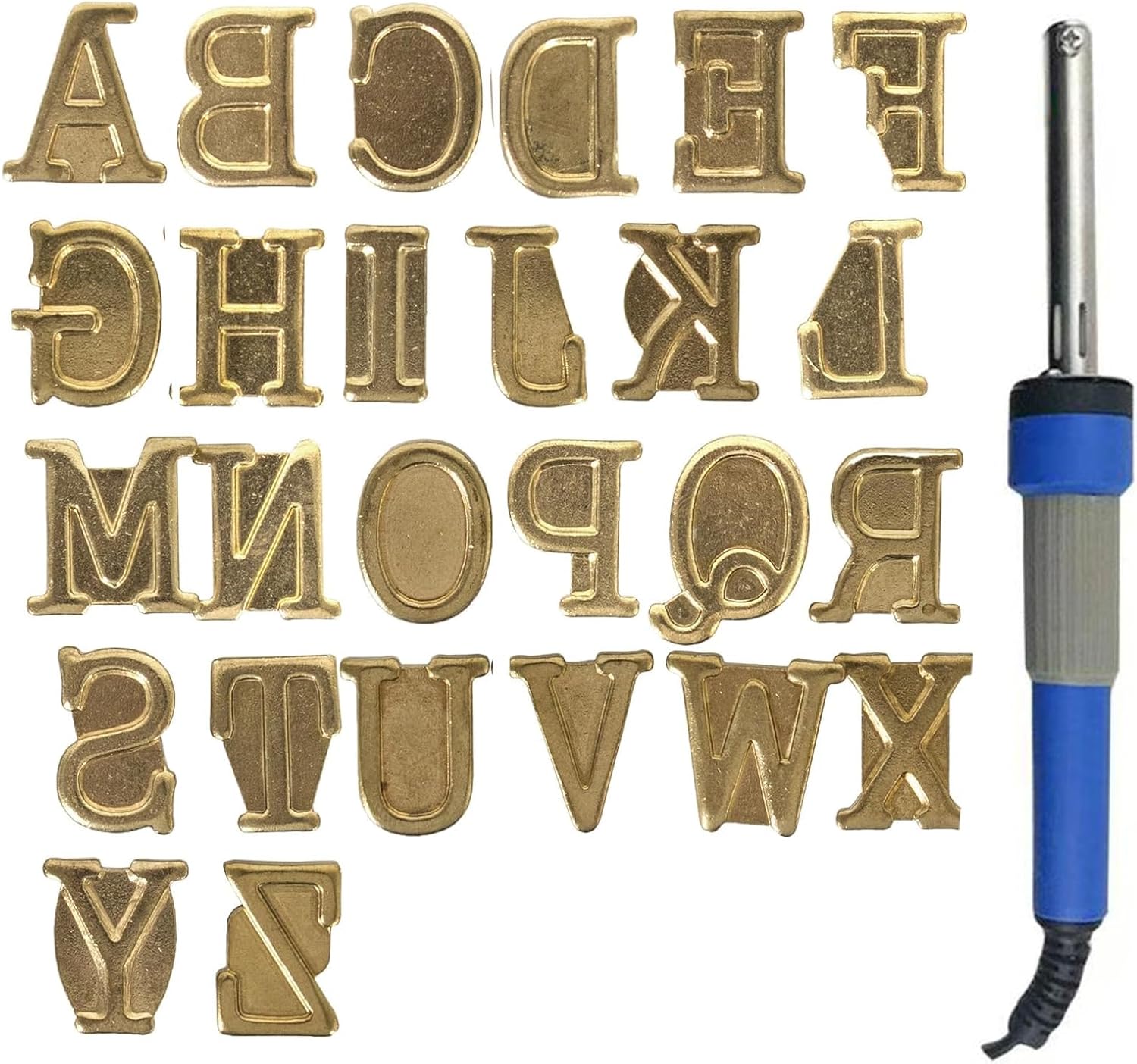 Wood Burning Tips,Uppercase Alphabet HotStamps Set for Branding and Personalization of Wood, Leather, and Other Surfaces, Letter
