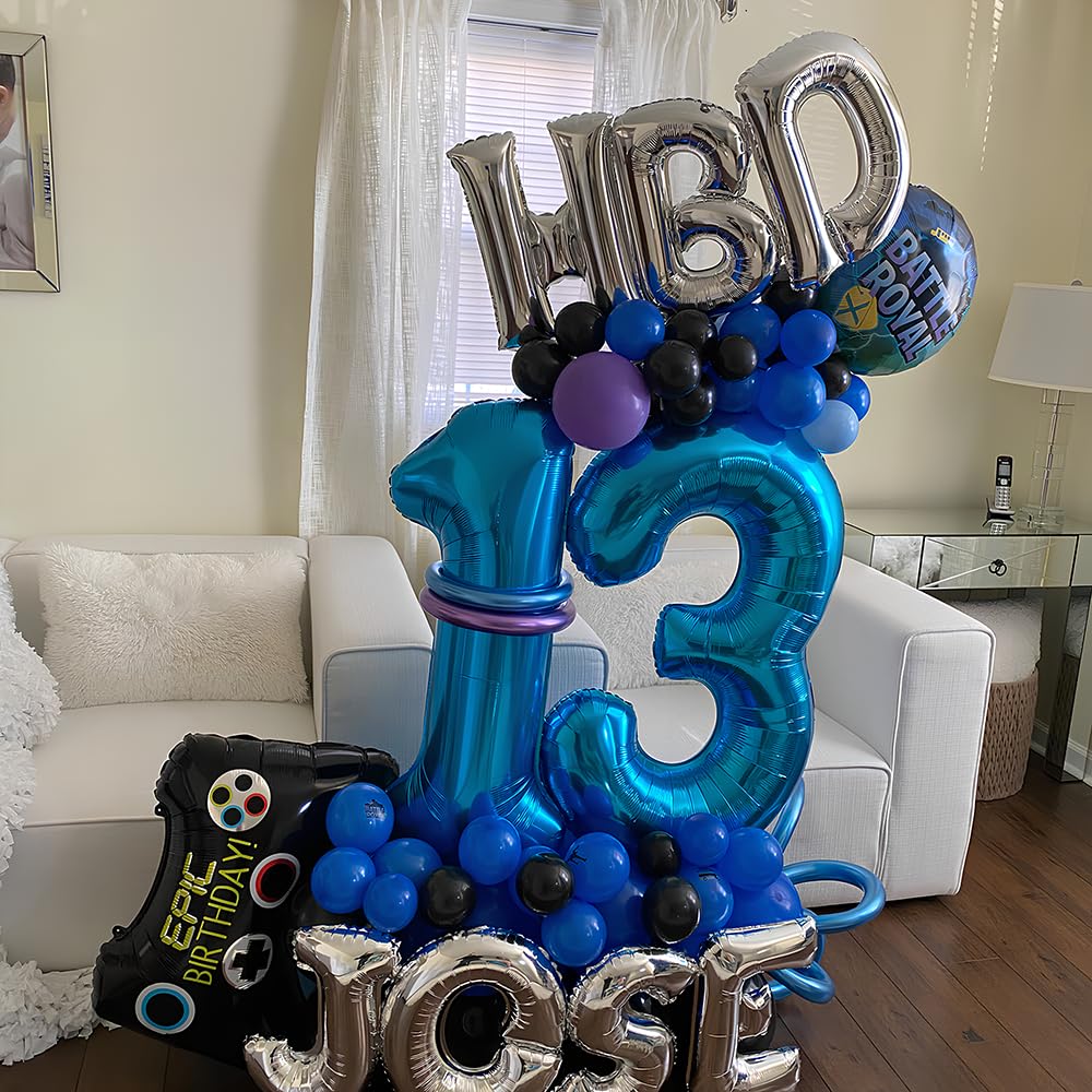 Foil Globo Número 5 Azul 40" (101cm), Inflable Helio o aire, Gigante Numeros 0-9, 10-19, 20-29, 30-100, Grande Globos Decoración para La Boda Aniversario y Cumpleaños Fiestas — view 397