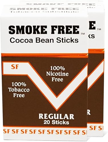 Paquete de dos cigarrillos de granos de cacao a base de hierbas, sabor regular, 100% libre de tabacosin nicotina