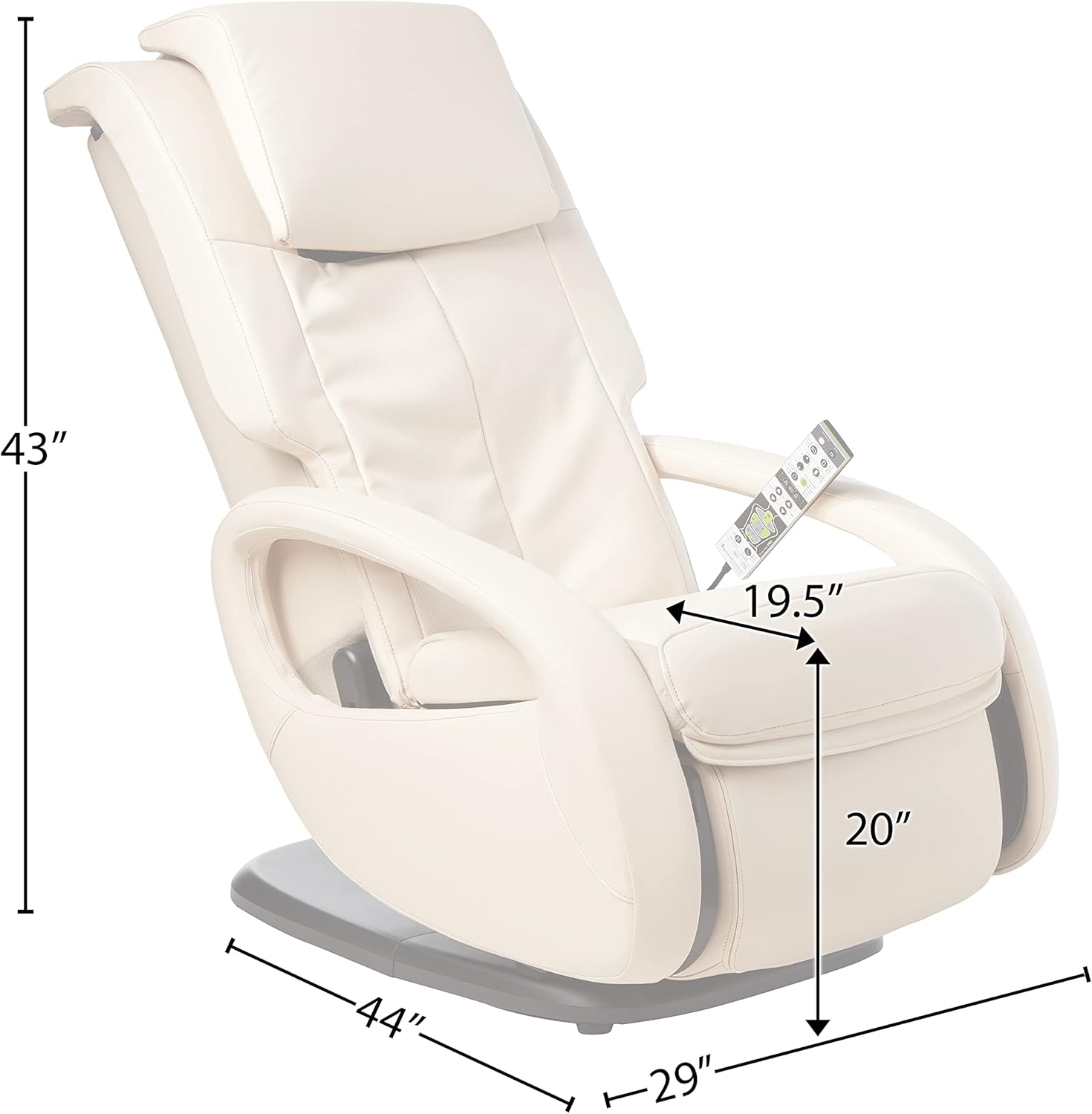 Human Touch WholeBody 7.1 Living Room Recliner Massage Chair - Full Body Professional Grade Personal Massage - Relaxation w Heat for Targeted Stress + Muscle Pain Relief with Foot Calf - Bone Bone WholeBody 7.1