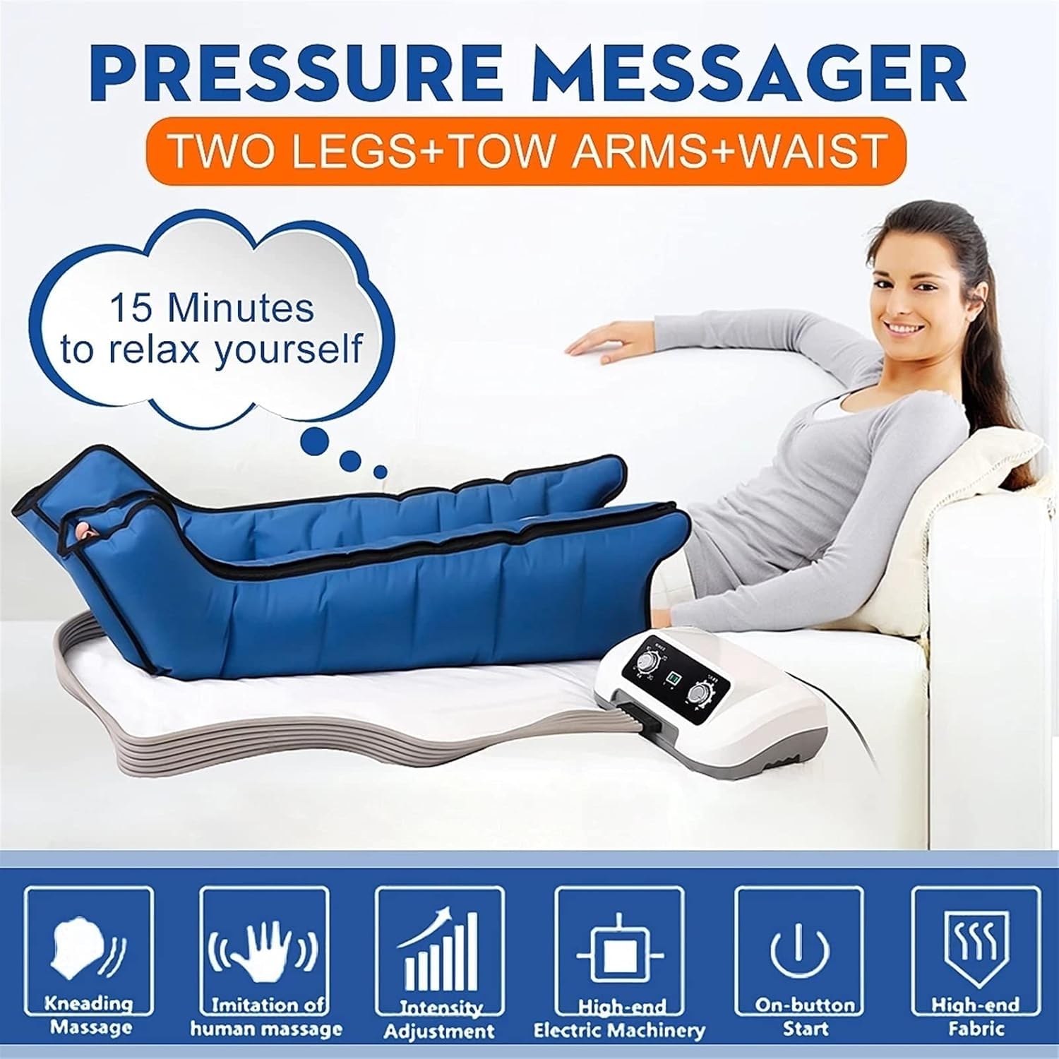6 Cámaras De Aire Presoterapia para Casa Botas Compresión Presoterapia,Presoterapia para Casa Botas Compresión Presoterapia, Botas Presoterapia Piernas Y Abdomen, Brazo