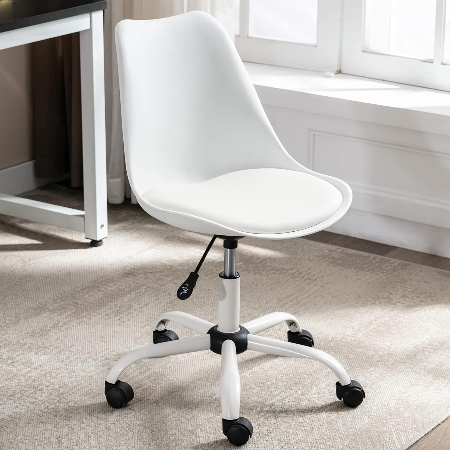 Exclusive Discount 60% Price Janoray Modern Desk Chair, Swivel Rolling Home Office Task Chair Cute Computer Chair Armless PU Leather Seat for Work, Study, Vanity, Student, Teens, Women, Girls, Kids, White 40% Off Discount Janoray Modern Desk Chair, Swivel Rolling Home Office Task Chair Cute Computer Chair Armless PU Leather Seat for Work, Study, Vanity, Student, Teens, Women, Girls, Kids, White