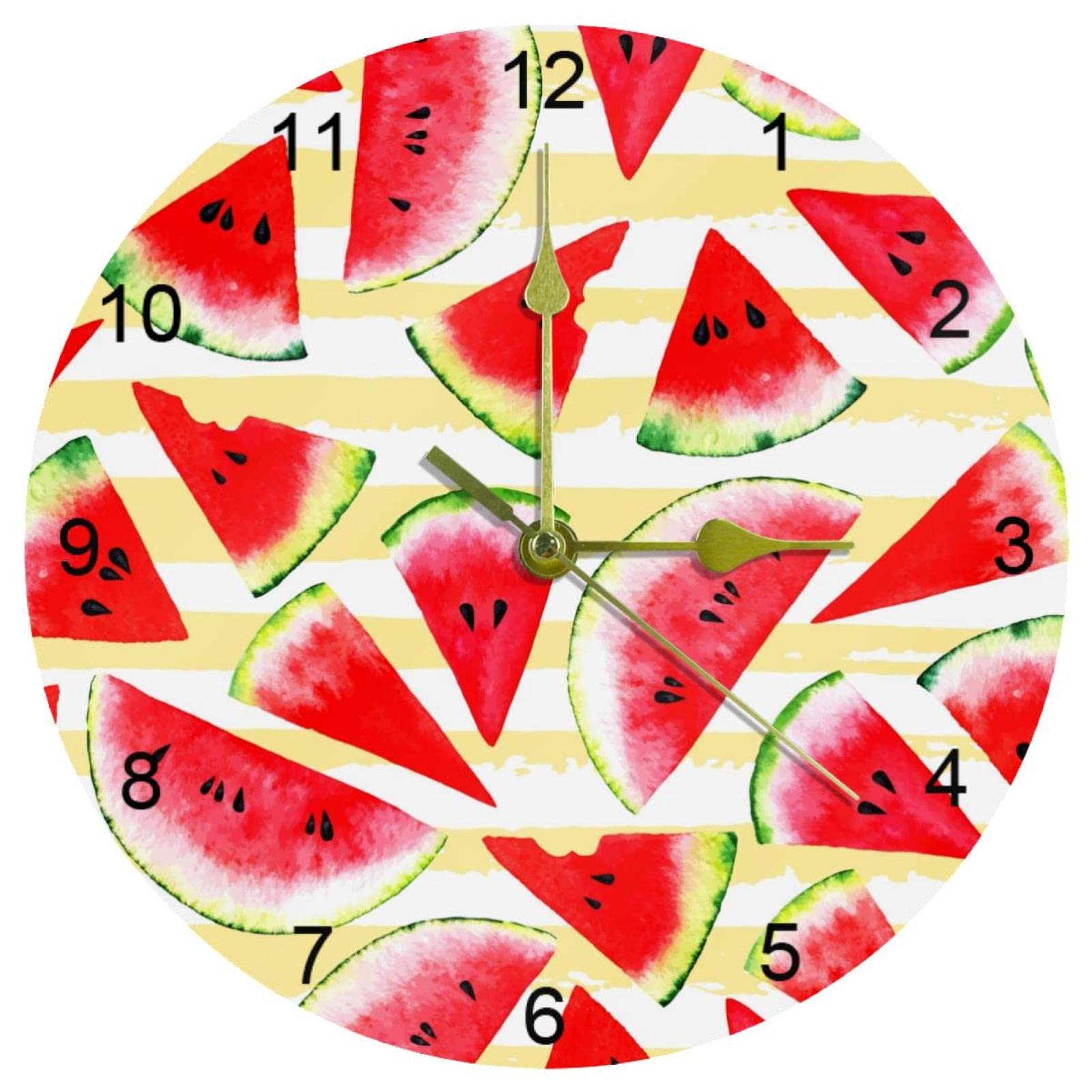 Horloge murale silencieuse pastèque sans tic-tac pour le bureau