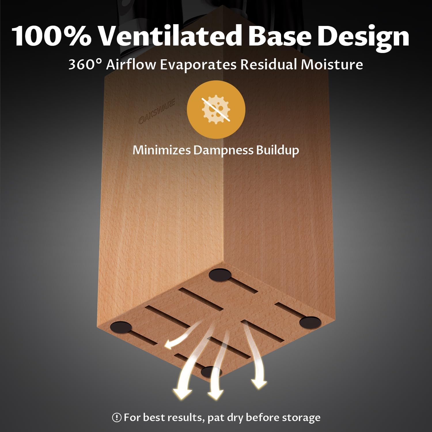 Steak Knives Set of 8, 5 Inch Non Serrated Steak Knife with Beech Block, Razor-Sharp German Stainless Steel Dinner Knives, Durable Full Tang Forged Straight Edge Meat Knife for Home Dining&Gift