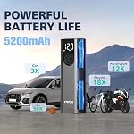 CYCPLUS Gonfleur de pneus Portable Air Compresseur, 150 PSI Sans fil Air Pompe numérique LCD Courroie de pression d'écran, Pompe électrique pour voiture, moto, vélo et boules