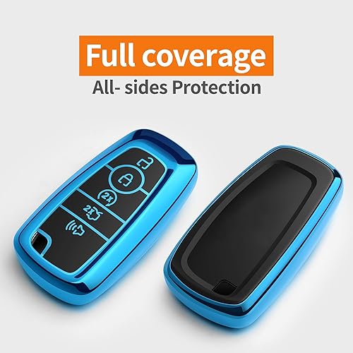 Miniatura 3 de Sindeda Funda para llavero Ford con llavero de TPU suave de alta calidad, protección completa, compatible con Ford Explorer, Mustang Fusion Escape