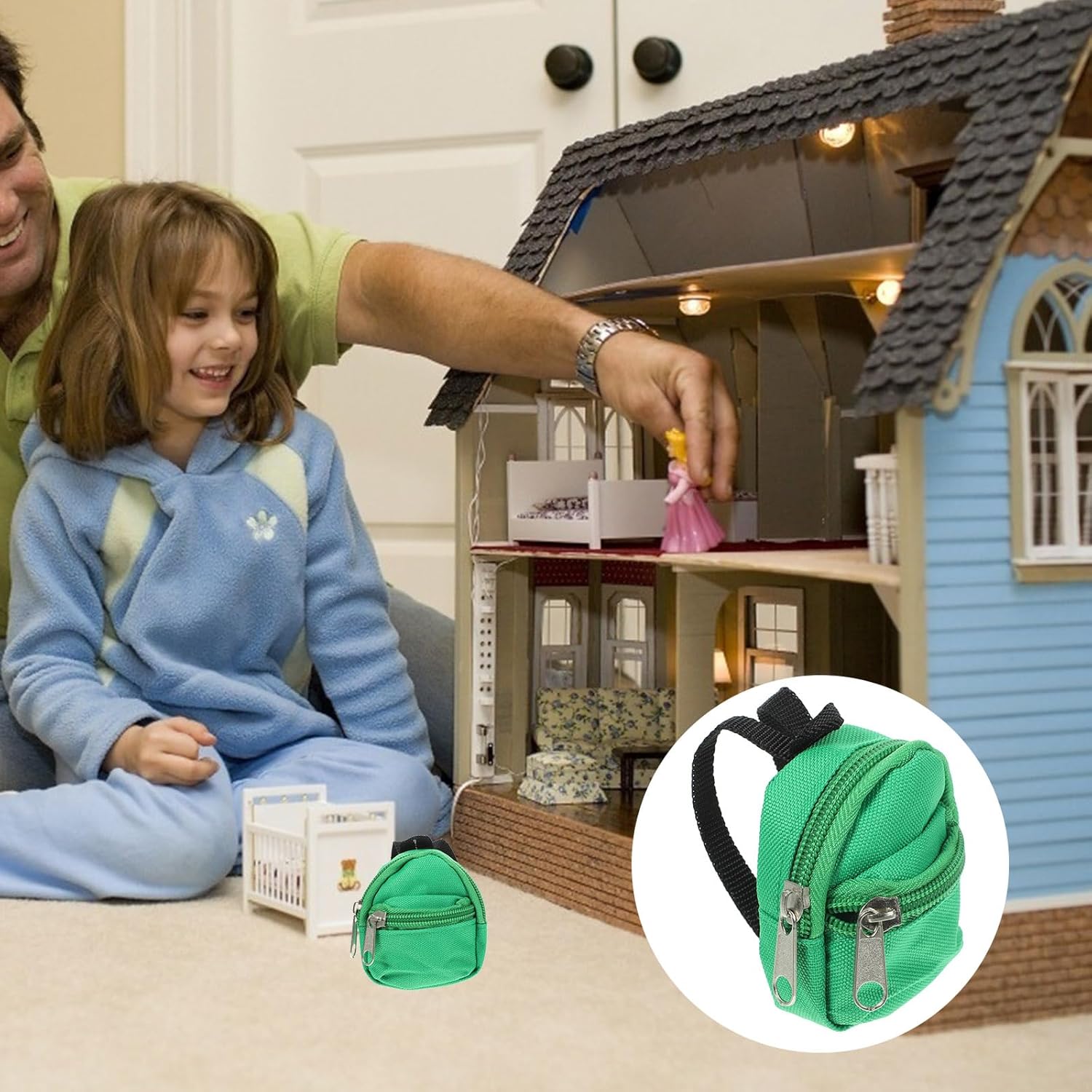 Vaguelly Miniature Doll Backpack Model Decorative Mini House Backpack for Dolls Photography Props