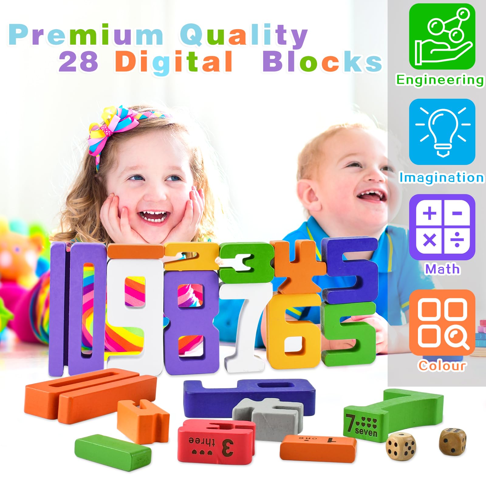 Atoylink Giocattolo Matematica In Legno Montessori Giochi Con Conteggio Di Numeri Giochi Matematici Prima Educativo Giocattolo Regalo Per 3 4 5 6 Anni Bambini Bambina - Foto 7