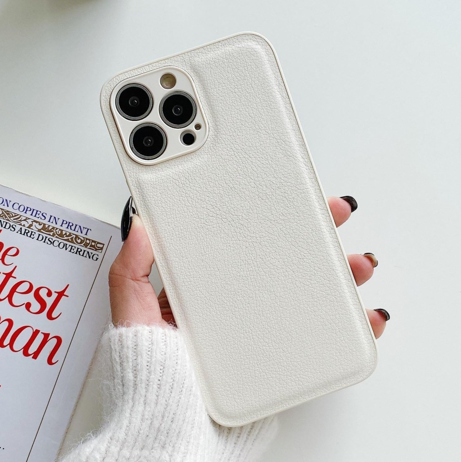 Luxury Leather Case for iPhone 16 Pro Max/16 Pro/16 Plus - Premium PU Leather - Soft Camera Protection Cover, Exquisite Style, Modern Aesthetics(【iPhone 16 Pro Max】-6.9",White)