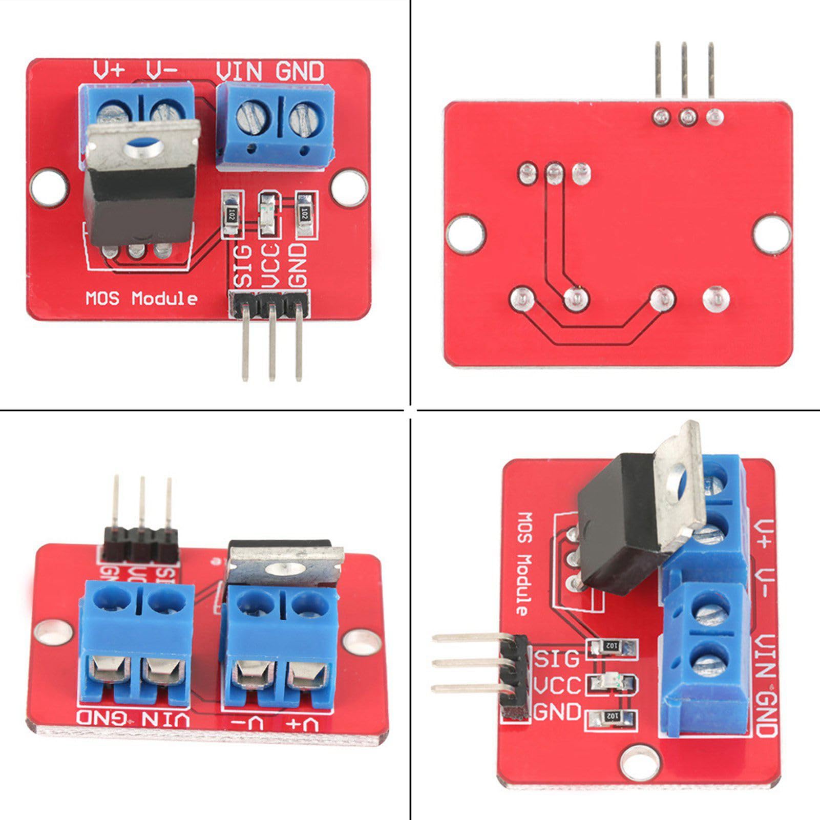 5PCS 3,3 V/5V MOSFET MOSSFET, Wyjście PWM dla Obciążenia 0–24 V, Idealny do Przyciemniania LED i Regulacji Prędkości Silnika