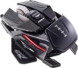 Mad Catz Rat X3 Souris Gamer Filaire USB - Souris Ergonomique 10 Boutons Programmables - Capteur Optique Pixart3389 16000 DPI - Souris Gaming PC Noire RGB Switch Omron 50 Millions Frequence 3000Hz - 1