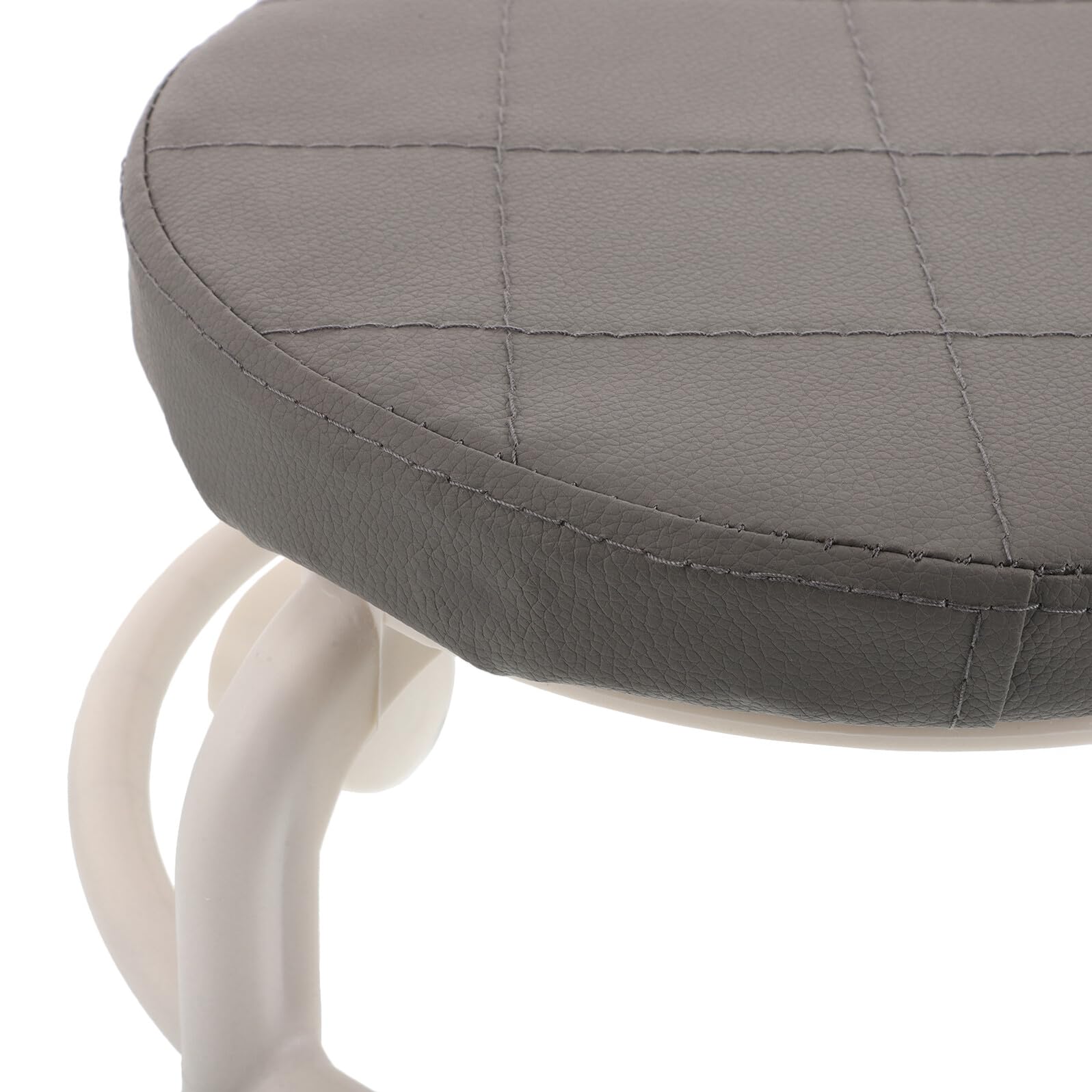 Sgabello Girevole con Ruote in Pelle PU Sgabello Basso Rotondo 25 CM per Salone Spa Manicure Mobile Professionale per Casa Ufficio Garage e Centro Estetico