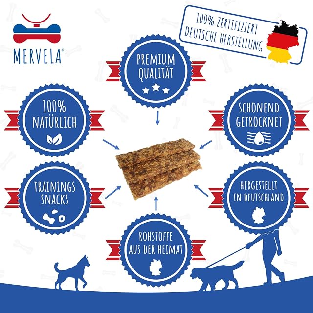 Foto 6 de 7 de MERVELA® Tiras de carne de conejo, 500 gramos, sin cereales, tiras para masticar, alto porcentaje de carne…