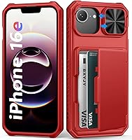 Vista 42 de Funda para iPhone 16 Pro Max con tarjetero (4-5 tarjetas), funda deslizante para cámara y protección de grado militar, a prueba de golpes, Azul