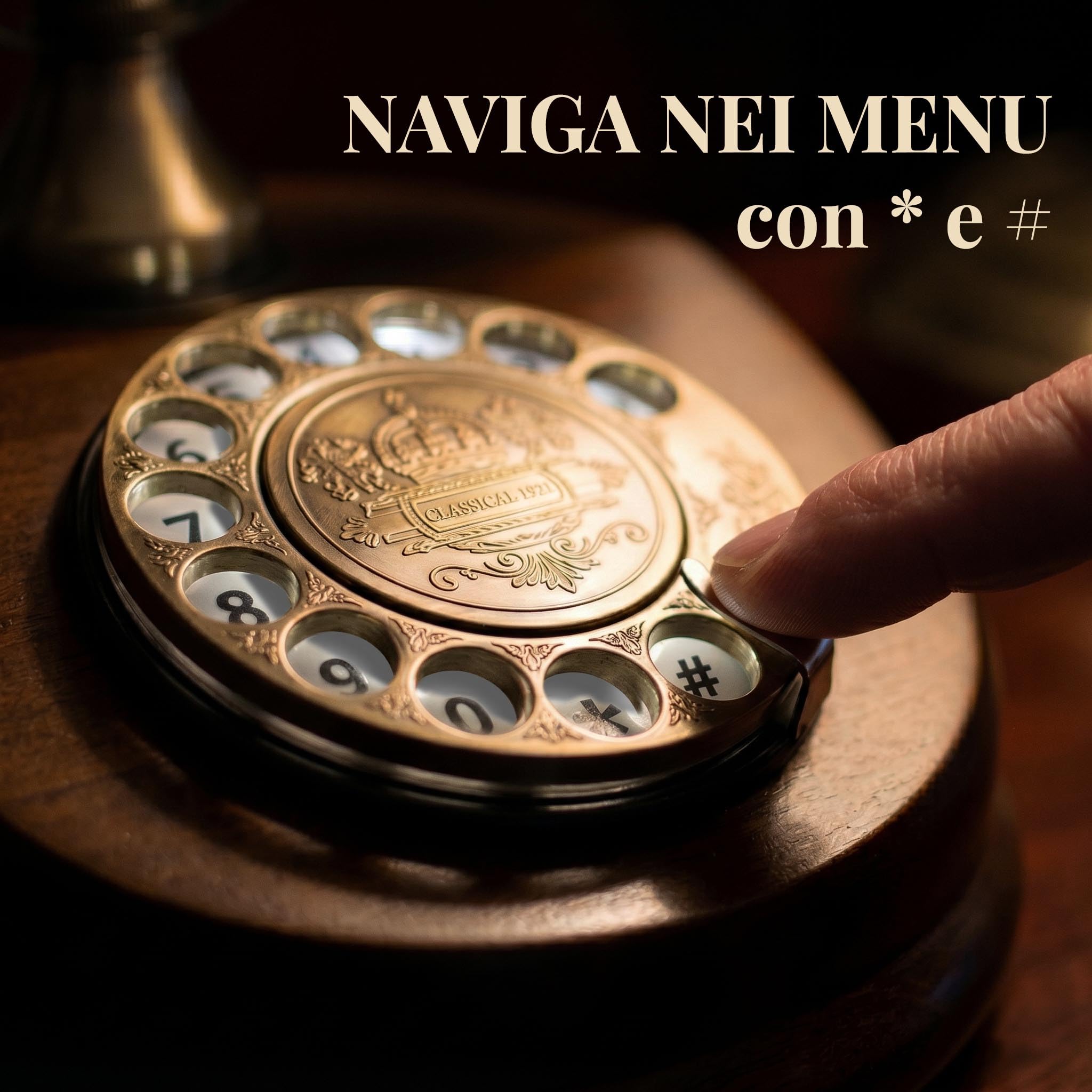 Opis Technology 1921 Cable Modello A — Telefono Fisso Vintage in Legno, Telefono Antico da Tavolo con Disco Combinatore e Campana in Metallo (Senza Bluetooth)