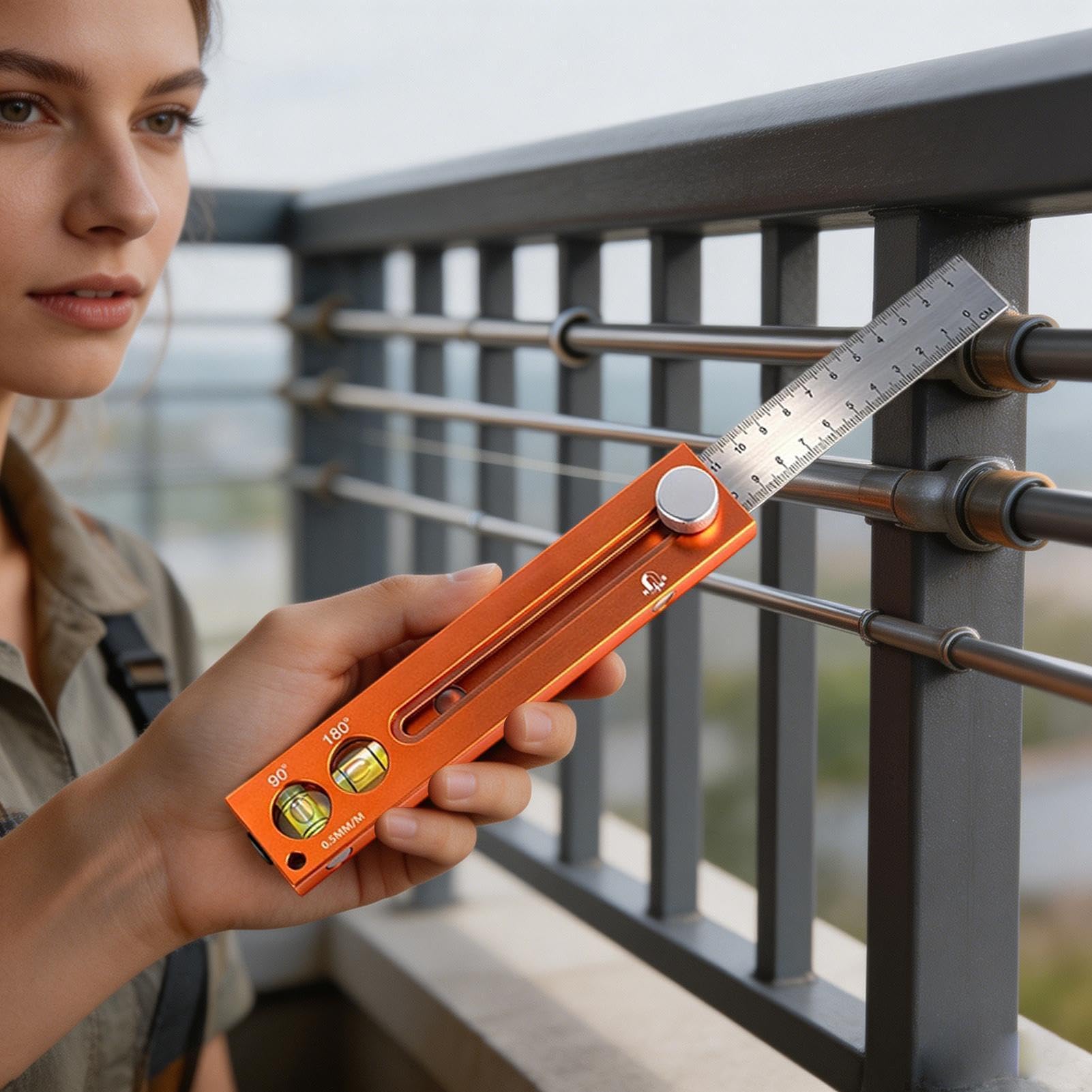 Regla De Carpintero Herramienta De Medición Magnética | Regla Para Marcar Madera Con Nivel Para Construir Casas, Muebles, Puertas, Ventanas, Suelos, Estanterías, Carpinteros