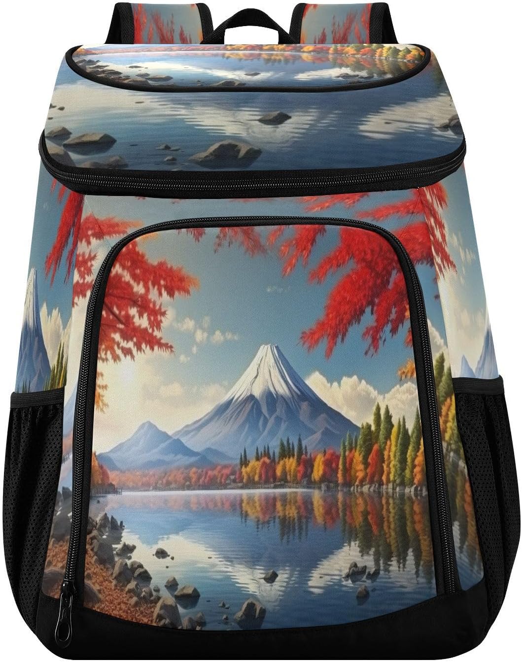 Fall Foliage Cooler Backpack 36 Cans Leakproof Waterproof Backpack Cooler Bag Beach Accessories Travel Camping Fishing Backpack for Women Men
