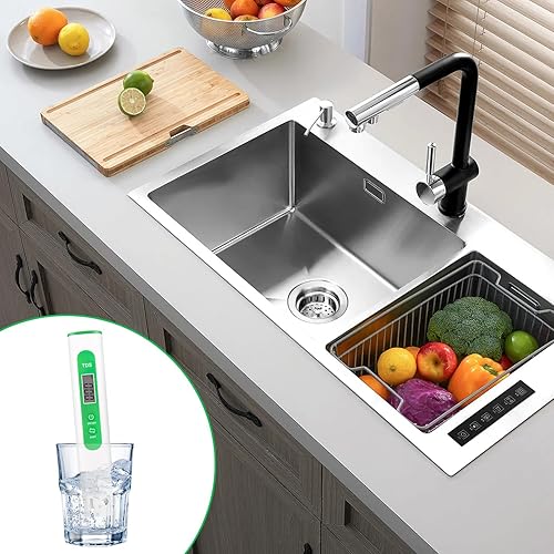 Miniatura 5 de Medidor TDS para agua, probador digital de agua de alta precisión para el hogar, agua potable y piscinas, medidor PPM preciso y confiable, kit de