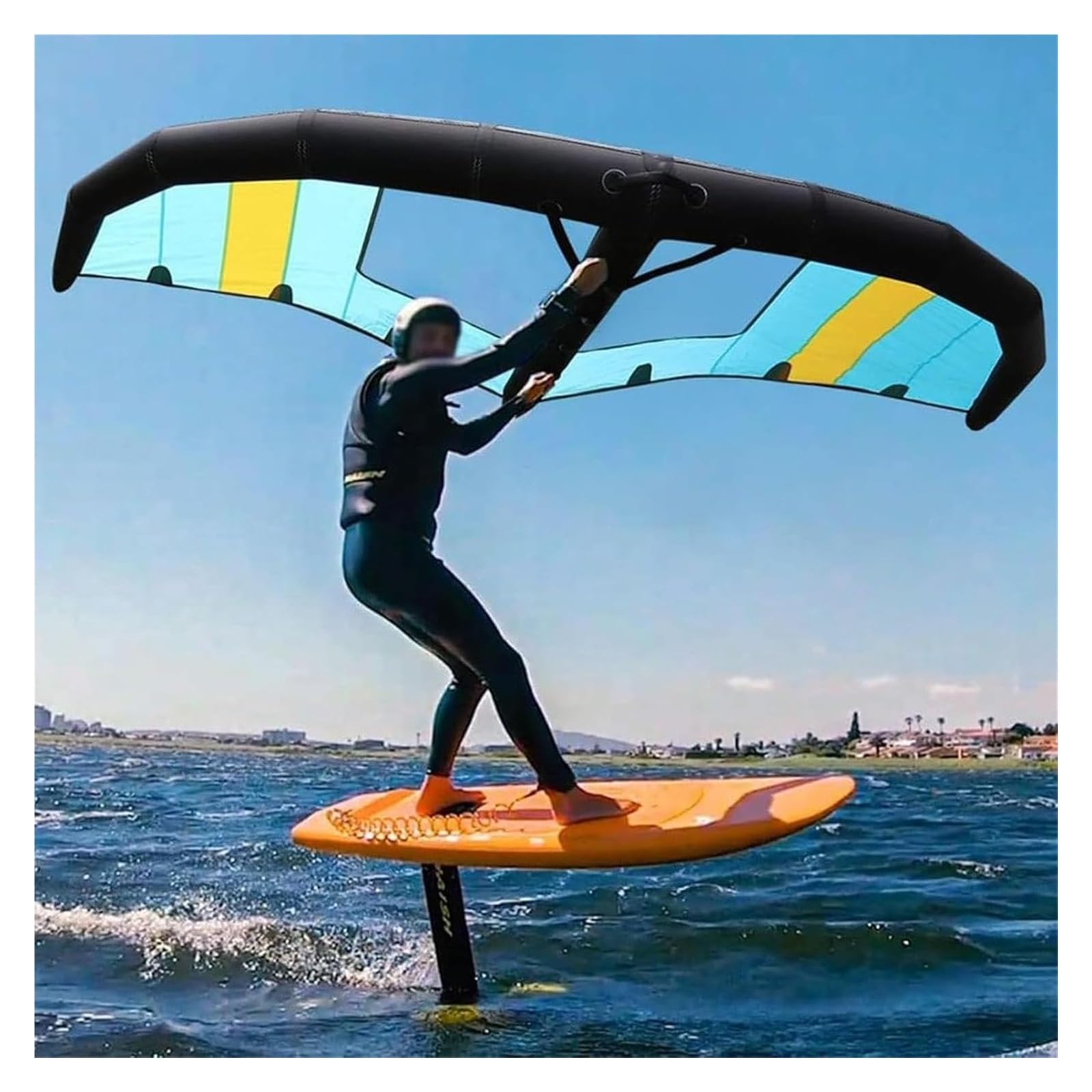 Nadmuchiwany latawiec foliowy do kitesurfingu, ręczny skrzydło wodne dla początkujących, trwały sprzęt do windsurfingu dla dorosłych, lekkie, nadmuchiwane skrzydło surfingowe