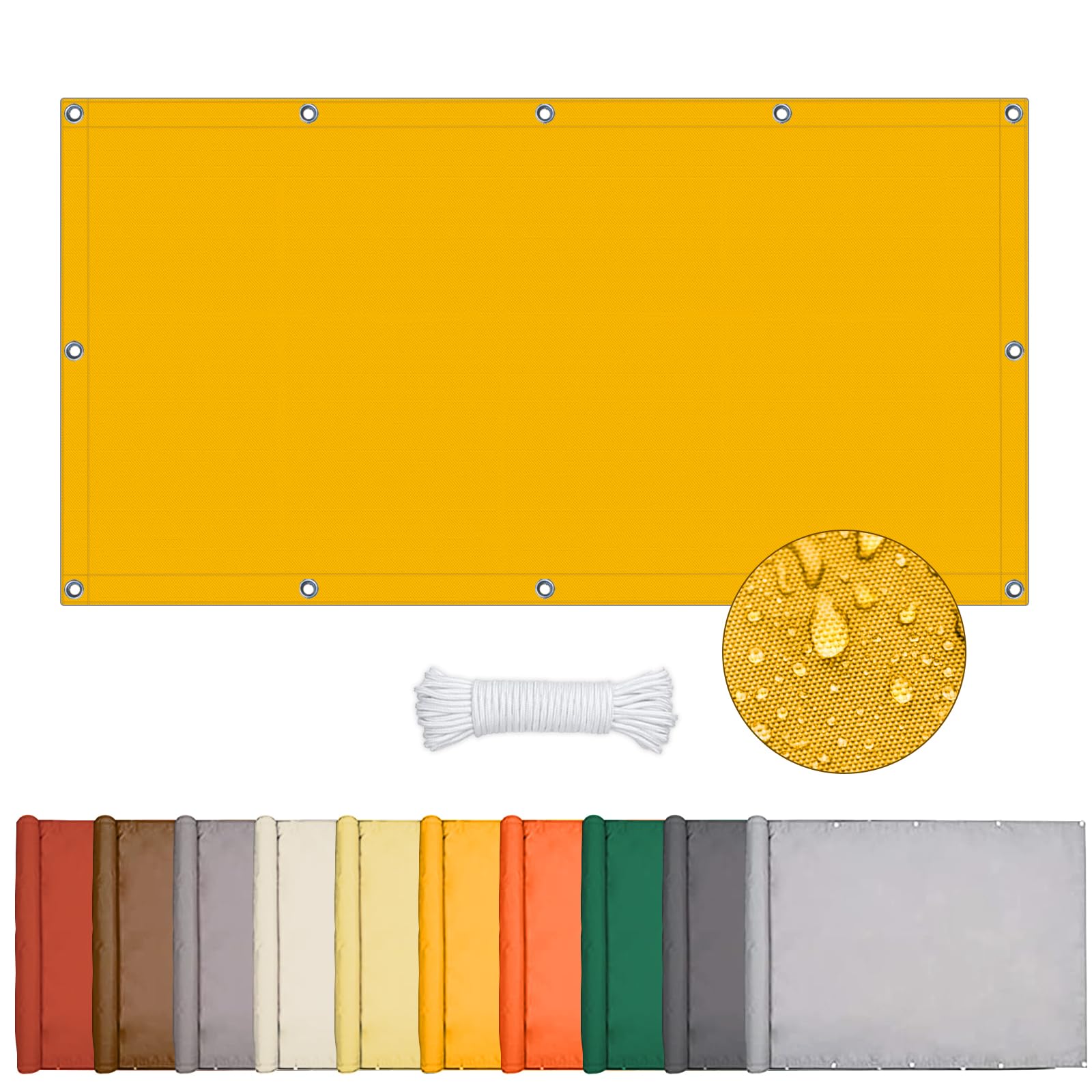 Toldo Vela Rectangular Impermeable, Vela Sombra Rectangular, 95% UV Resistente, Vela De Sombra Exterior, Toldos Exterior Terraza, Toldo Rectangular Para Balcon Patio Jardín Césped (1*2m, Color Crema) — view 15