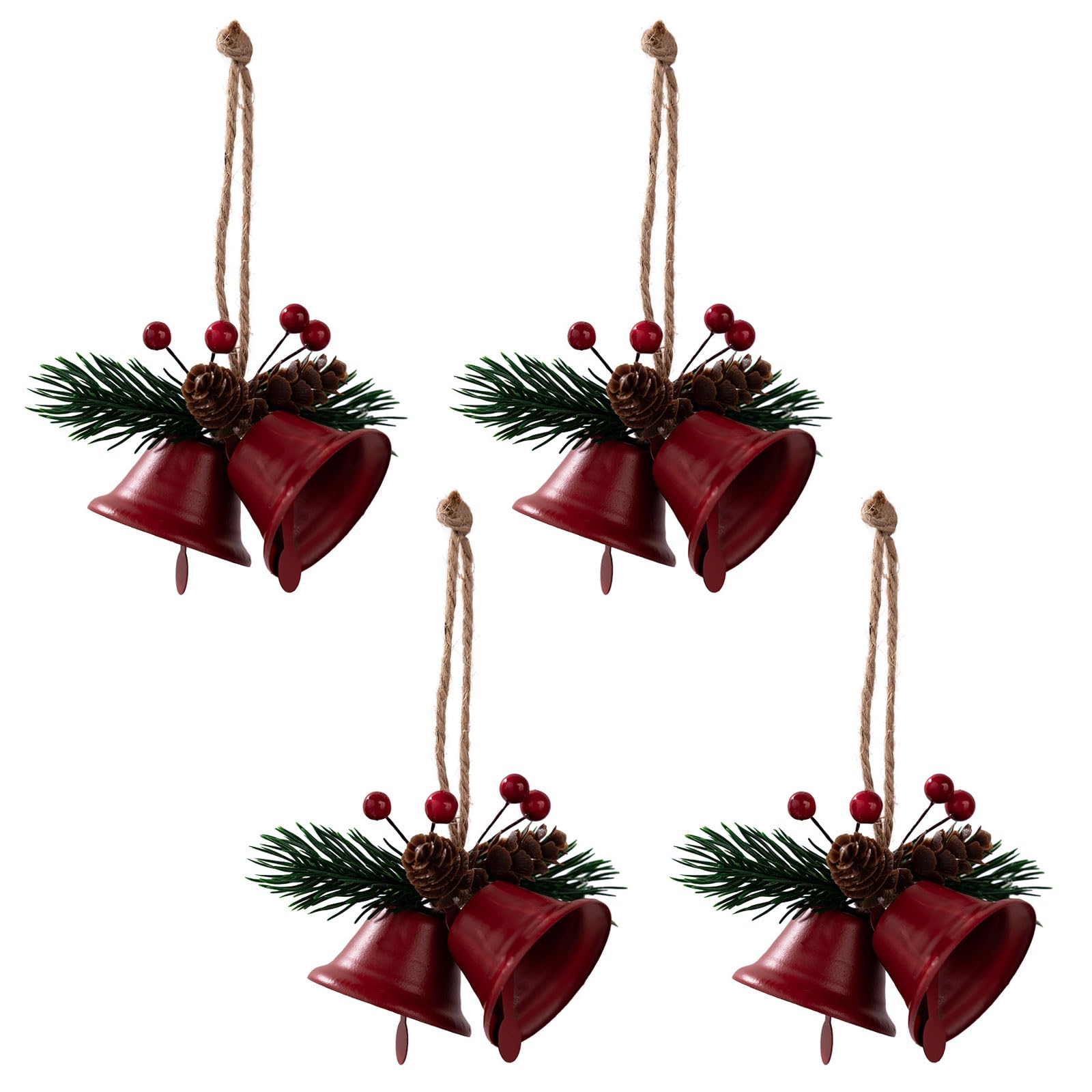 Elnwnnkc 4 Pcs Christmas Tree Bells Festival Trees Decorations Christmas Bells Ornament for Home Party Celebration Tree Decoration