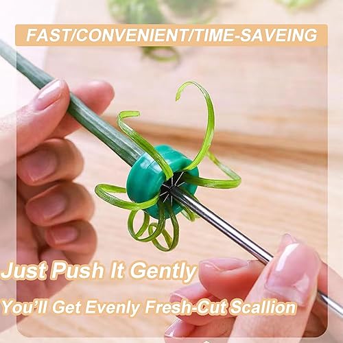 Miniatura 2 de Cortador de cebolla en flor de ciruelo Multifuncional Acero inoxidable Vegetal Cuchillo de cebolla Azul Picadora Trituradora de Restaurante