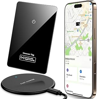 Tracker Card for Apple Find My(iOS Only) - Thin Wallet Finder with Wireless Charger - Item Locator for Wallet, Luggage Tags, ID Card and More - IP68 Waterproof