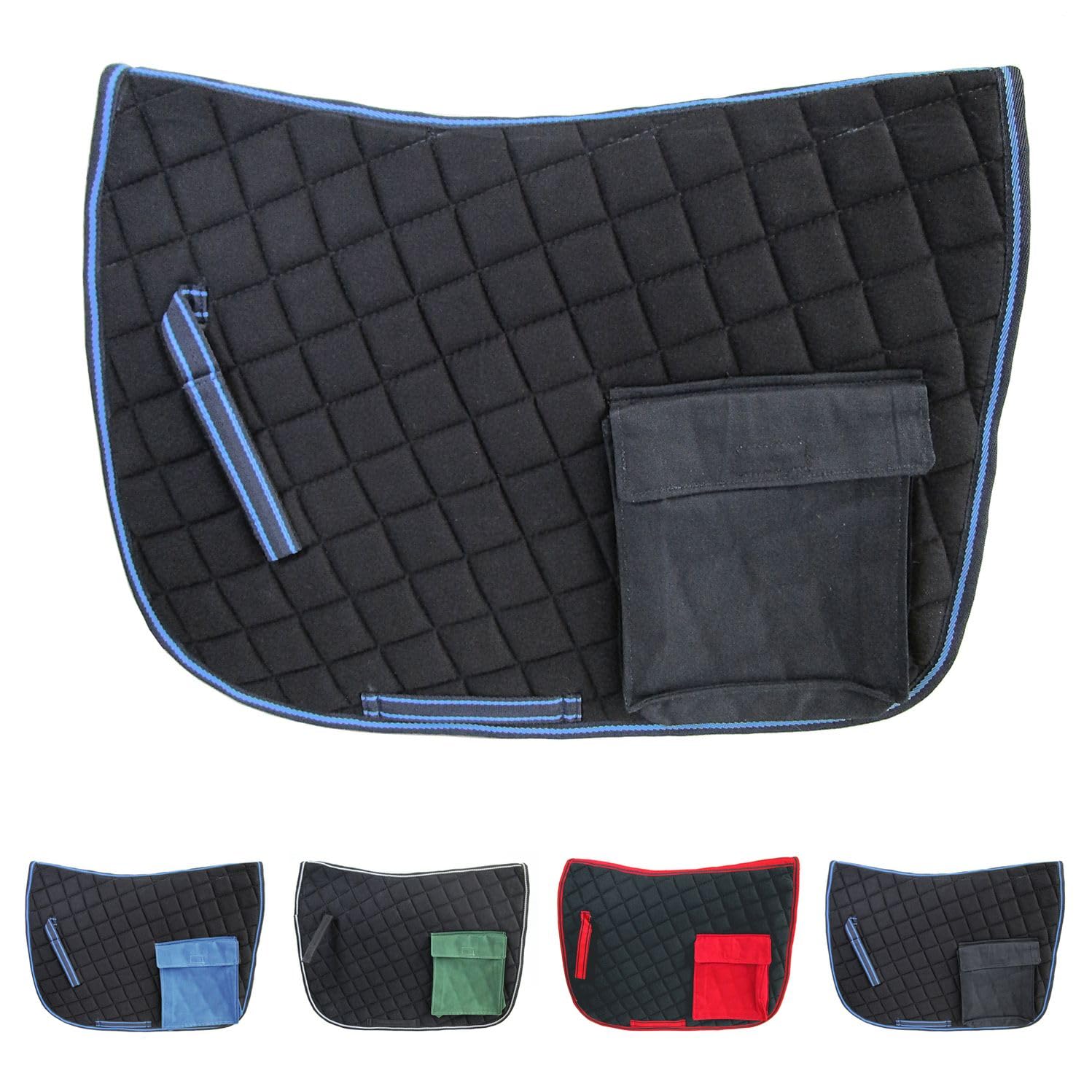 NETPROSHOP Satteldecke Wanderschabracke mit Tasche auf beiden Seiten, für Wanderreiten, Auswahl:Schwarz