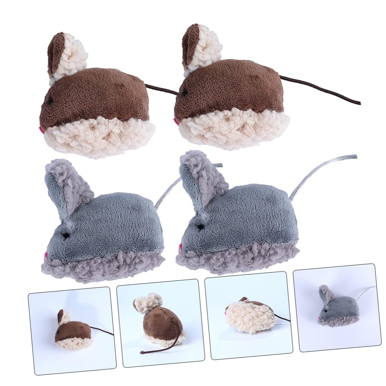 VANZACK 16pièces Jouets pour Chats Forme De Souris Jouets Molar Interactifs pour Instinct De Chasse Et Encourager Activité des Chats Intérieur