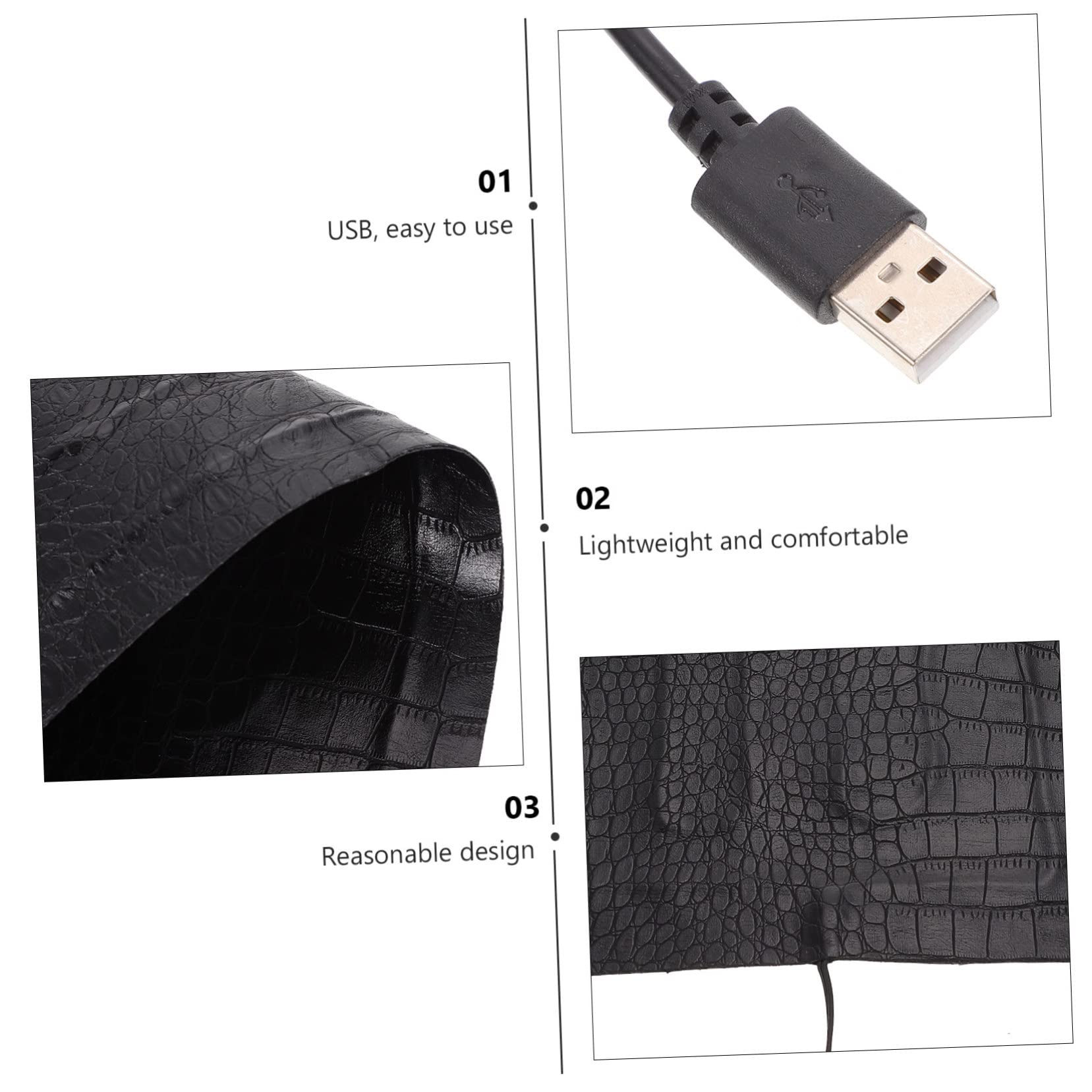 Alasum Manta Eléctrica para Reptiles Temperatura Ajustable, Portátil, de Cuero Negro, Adecuado para Caja de Reptiles y Uso Exterior