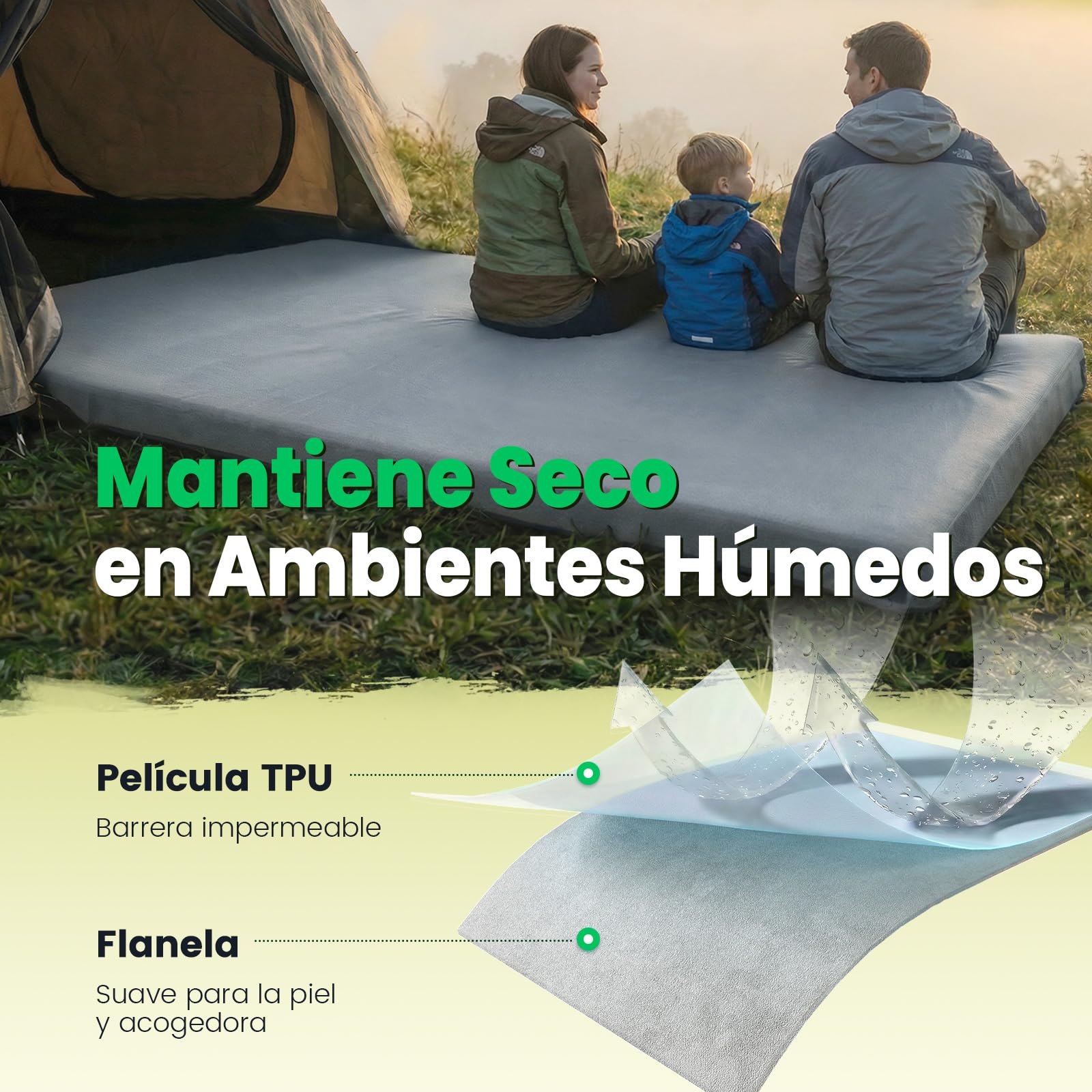 Willpo Colchoneta de Espuma Viscoelástica para Camping con Bolsa de Viaje, Esterilla Portátil Ligera Gris