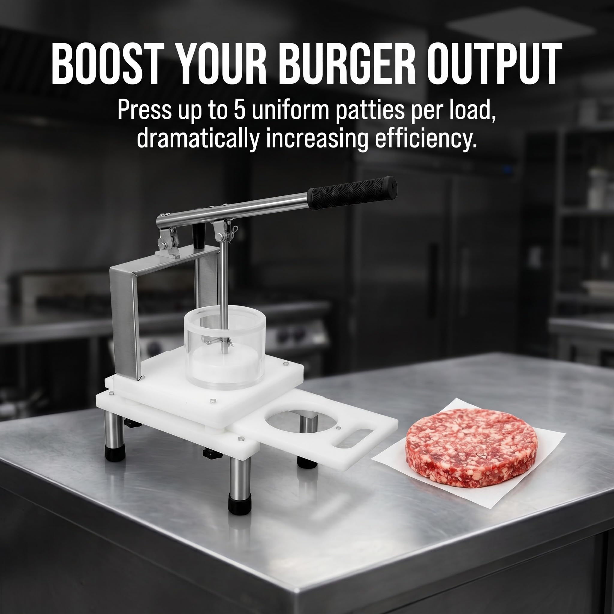 Máquina Comercial para Hacer Hamburguesas, Formadora Manual De Hamburguesas, Capacidad De Producción De 5 Unidades, Cuerpo Desmontable, Gran Capacidad, Fácil De Limpiar, para Cocinas