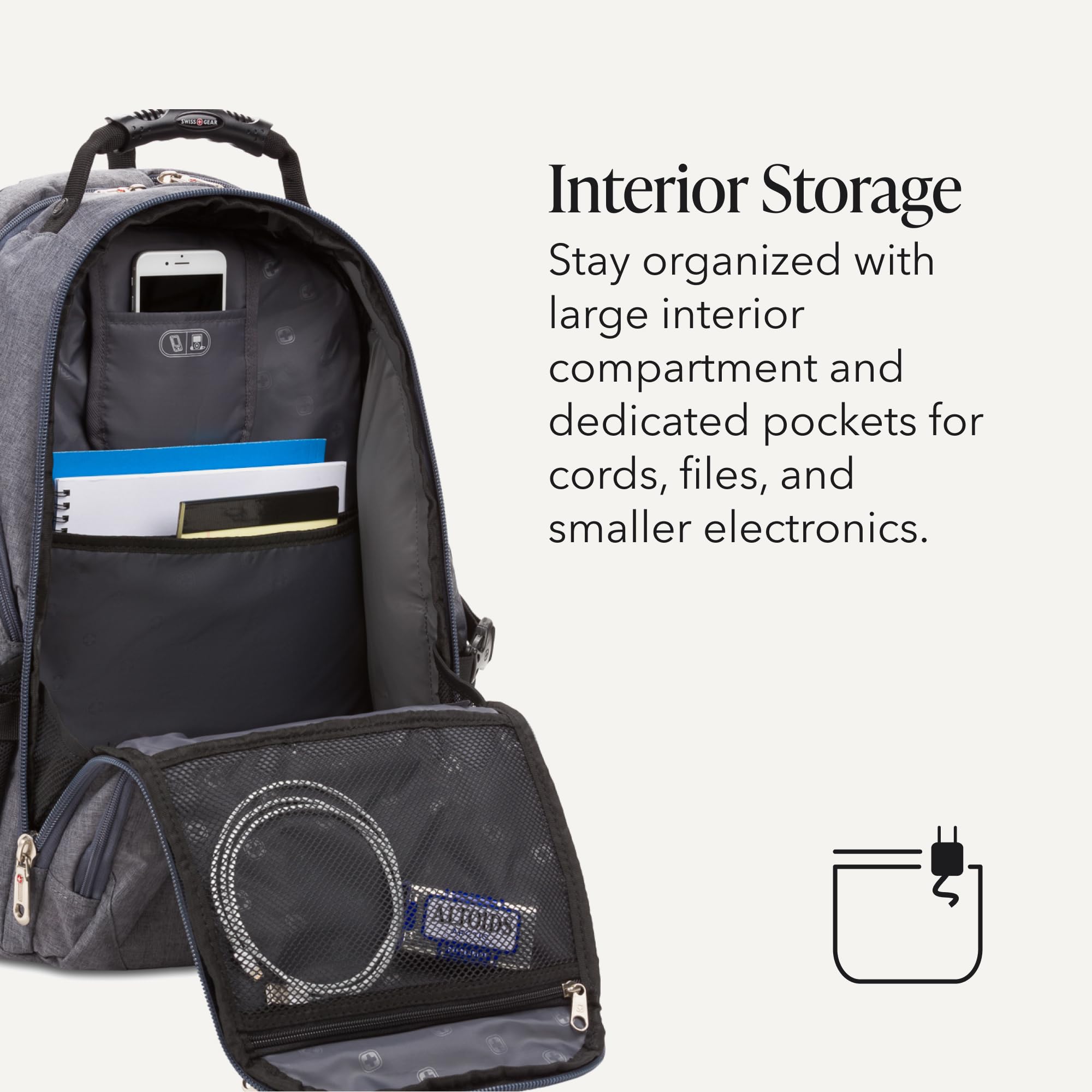 SWISSGEAR 1900 ScanSmart Laptop Backpack, Fits Most 17-Inch Laptops, TSA-Friendly Lay-Flat Design, RFID Protection, and Tablet Pocket, Black, 31L, 18.5-Inch view 6