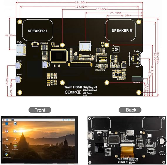 ELECROW 5 Inch Resistive Touch Screen TFT 800x480 LCD Display + 7 Inch Capacitive Touchscreen 1024x600 Mini Portable Monitor with Stand, Compatible with Raspberry Pi, Banana Pi, BB Black, Windows