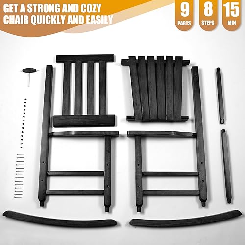 Miniatura 7 de Balancín de madera para niños, perfecto para interiores o exteriores, para todo tipo de clima, para jardín, césped, balcón, patio, uso - adecuado