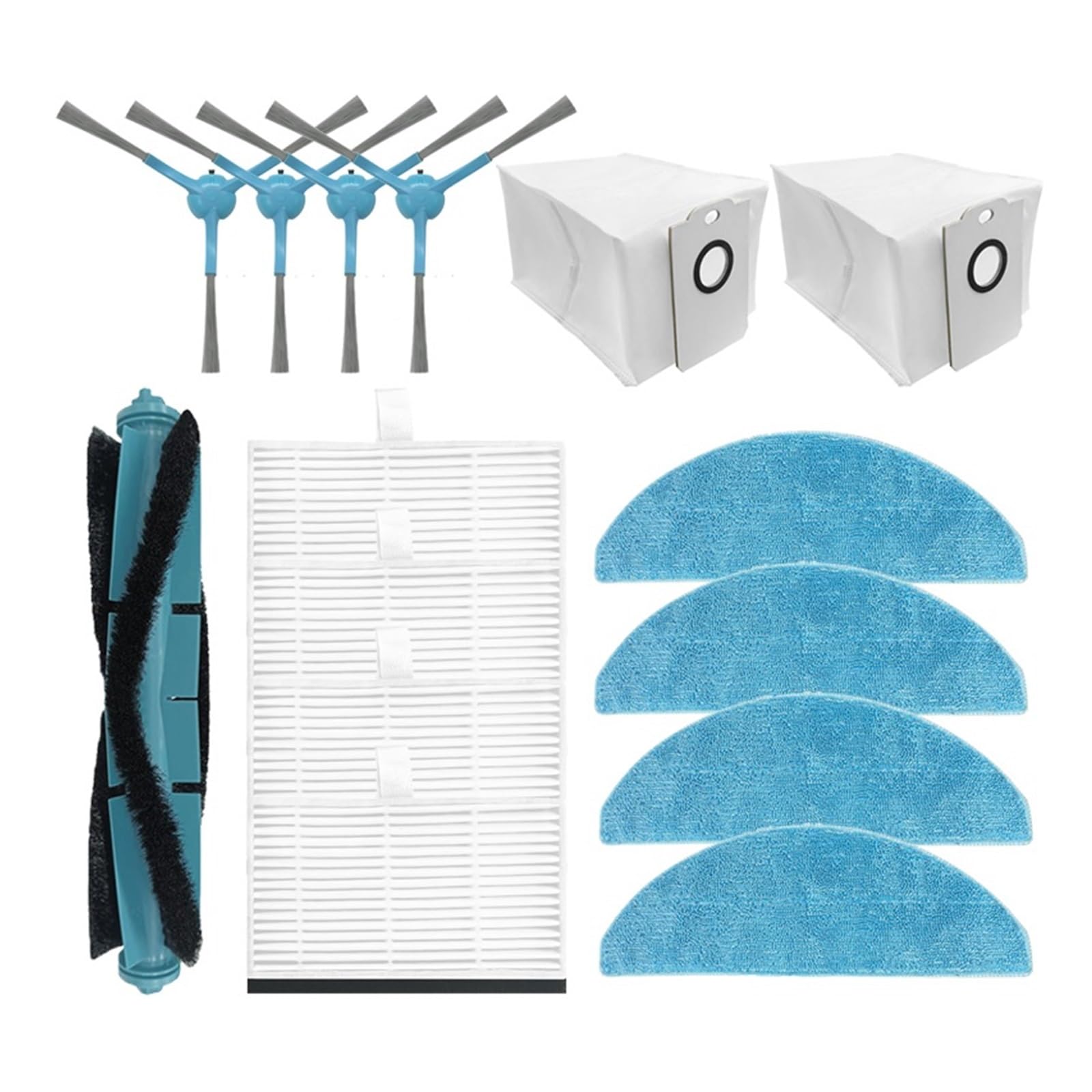 Kicici Roller Brush Mop Cloth Hepa Filter Dust Bag Parts Compatible With Cecotec Conga 7490 Immortal / 8290 Immortal Vacuum Cleaner Replacement(Set8)