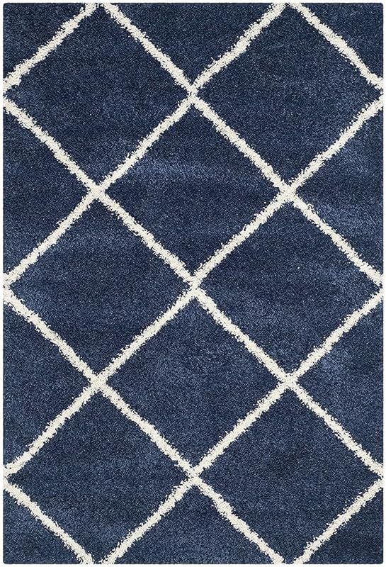 Image of Ultra-Soft Shaggy Carpet (4 X 6 FEET, Blue Ivory) Fluffy, Cozy & Durable Area Rug for Living Room, Bedroom & More � Premium Modern Design