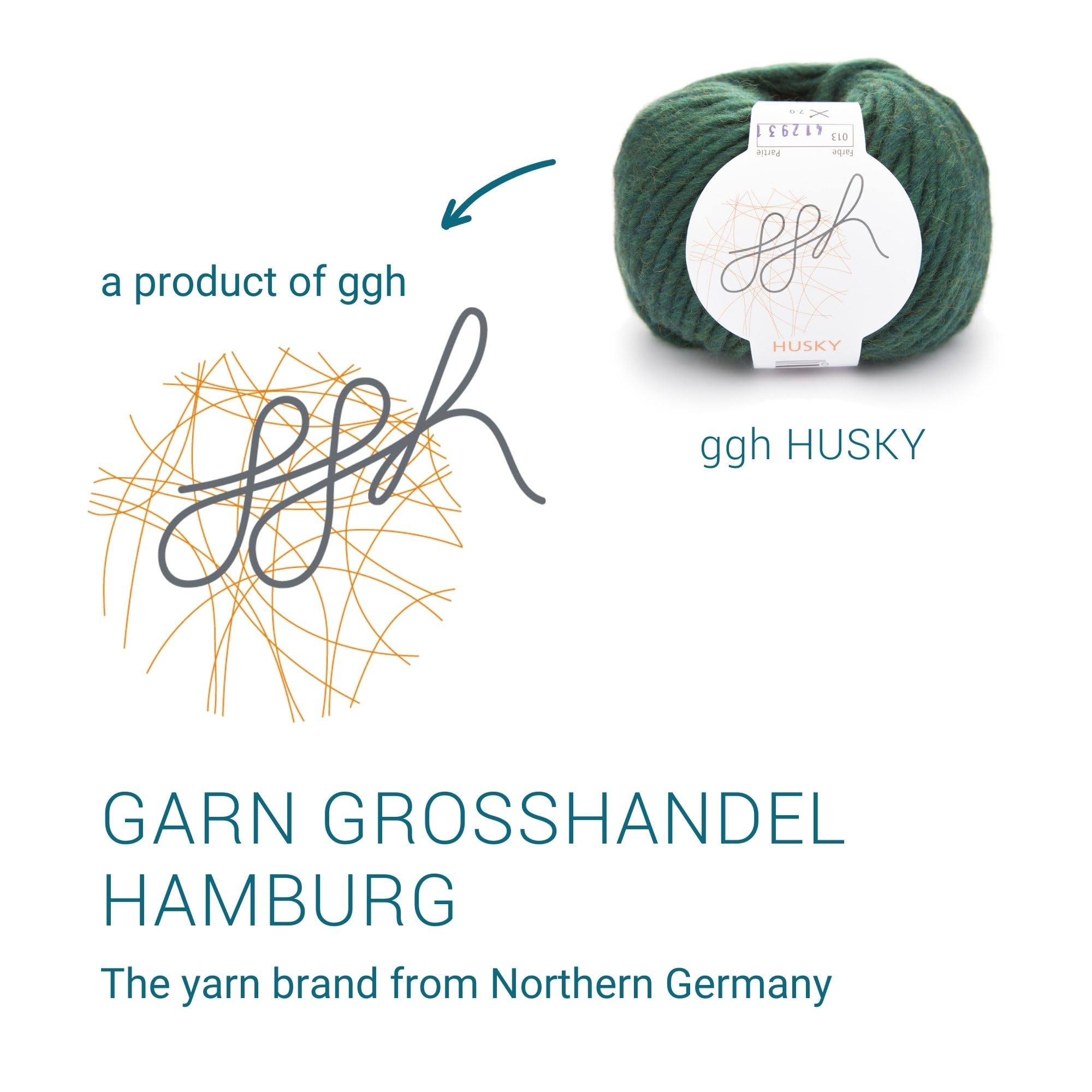 ggh Husky Box - 6 Knäuel - dicke Wolle aus Schurwolle - gegeignet zum Stricken oder Häkeln - Farbe 013 - Nordseegrün